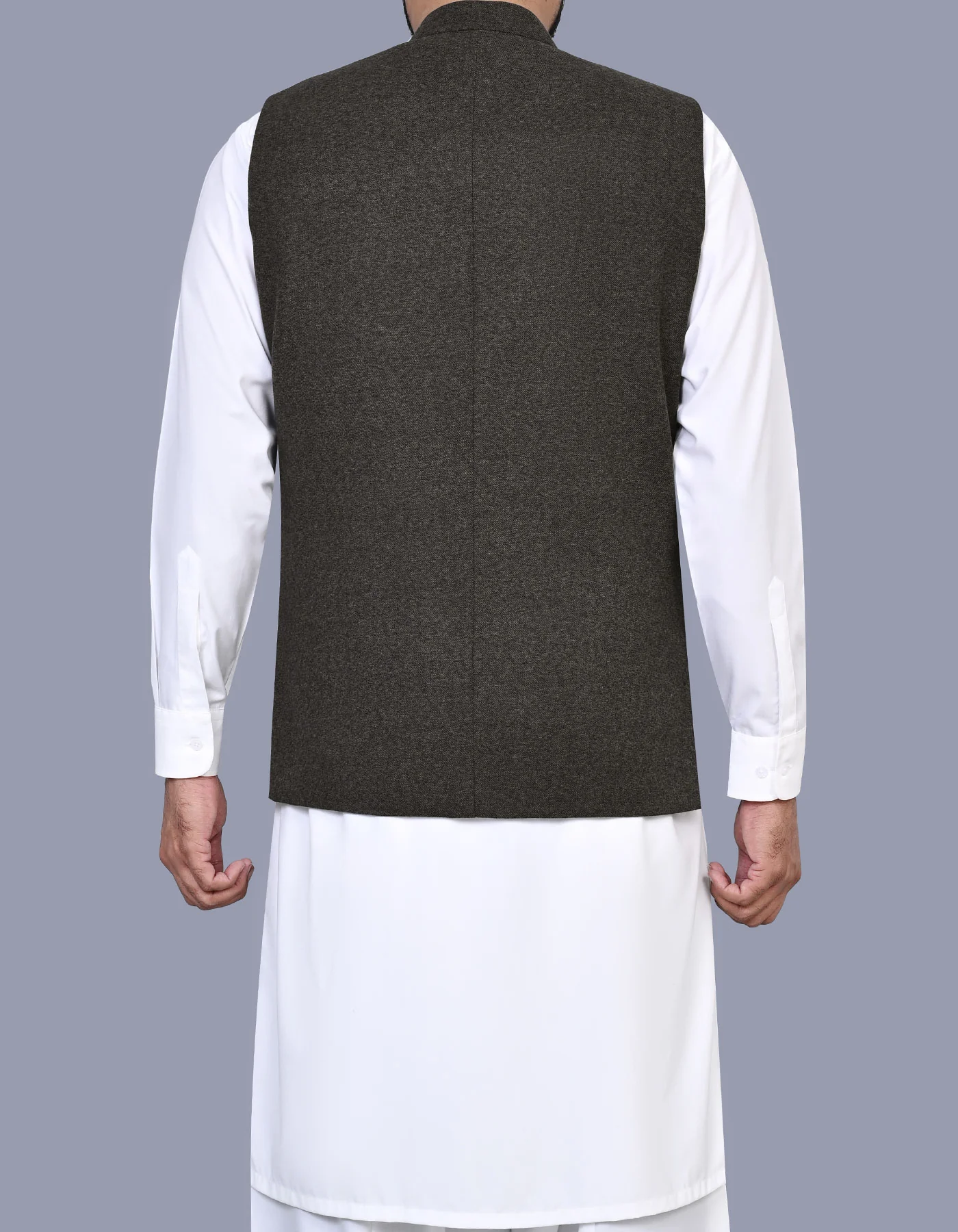 Charcoal Check Smart Fit Waistcoat - Image 4