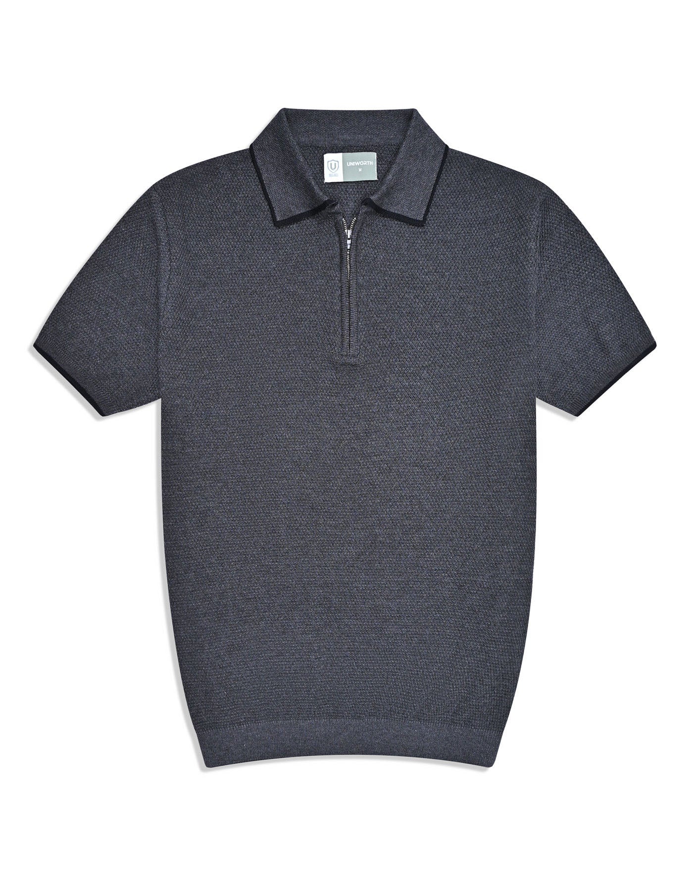 Charcoal Classic Knit Sweater Polo