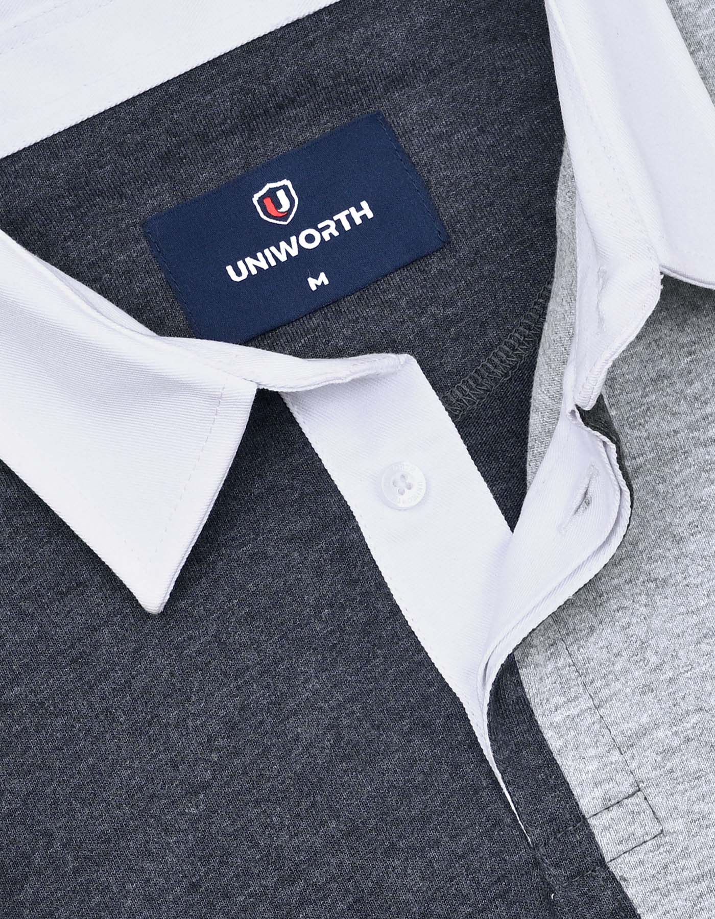 Charcoal Color Block Rugby Polo - Image 3