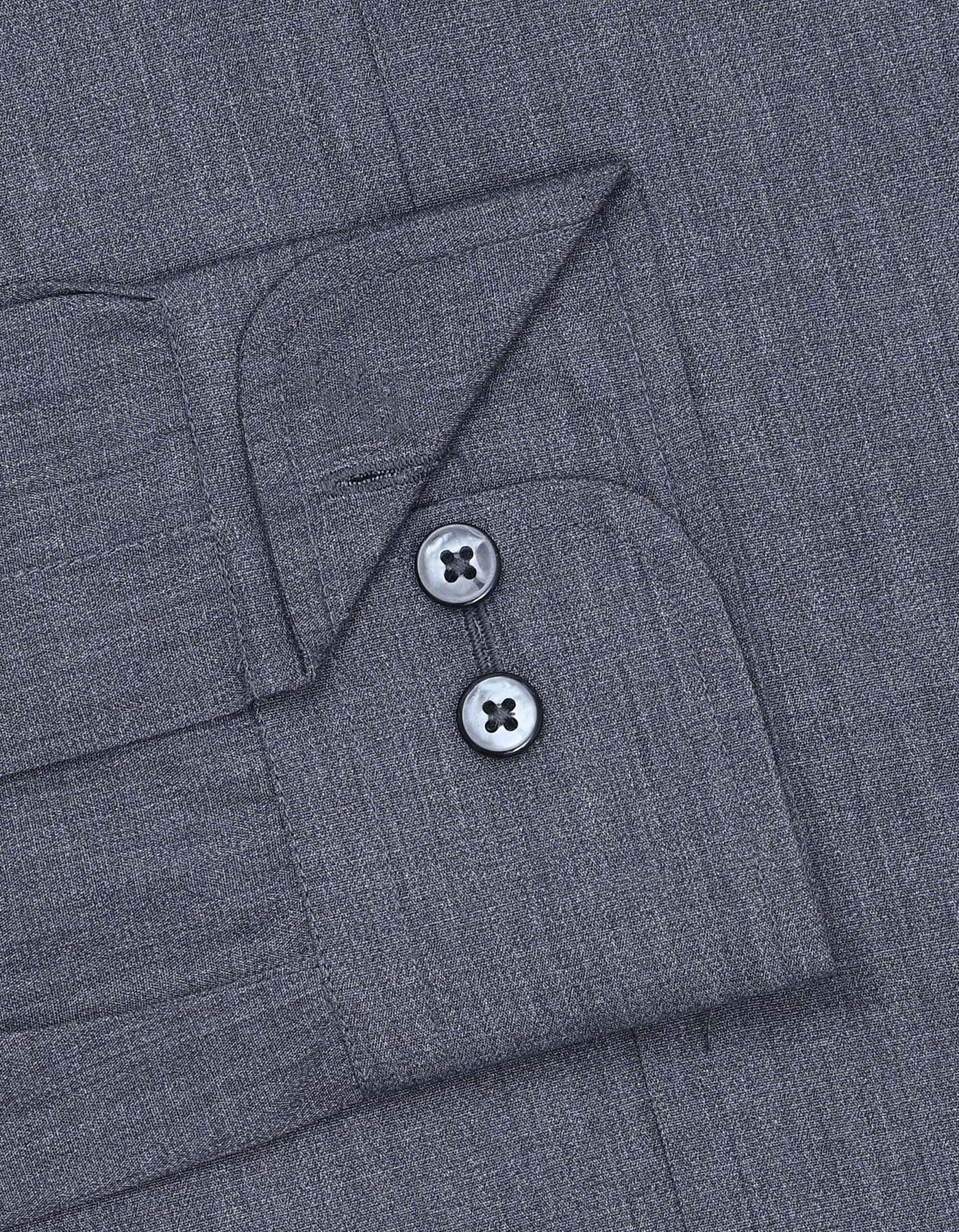 Charcoal Plain Classic Fit Shirt - Image 3