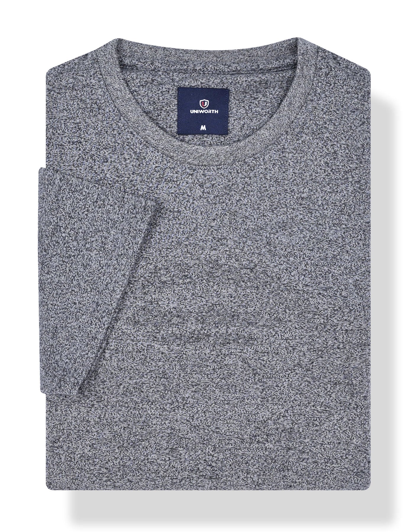 Charcoal Plain Crew Neck T-shirt - Image 2