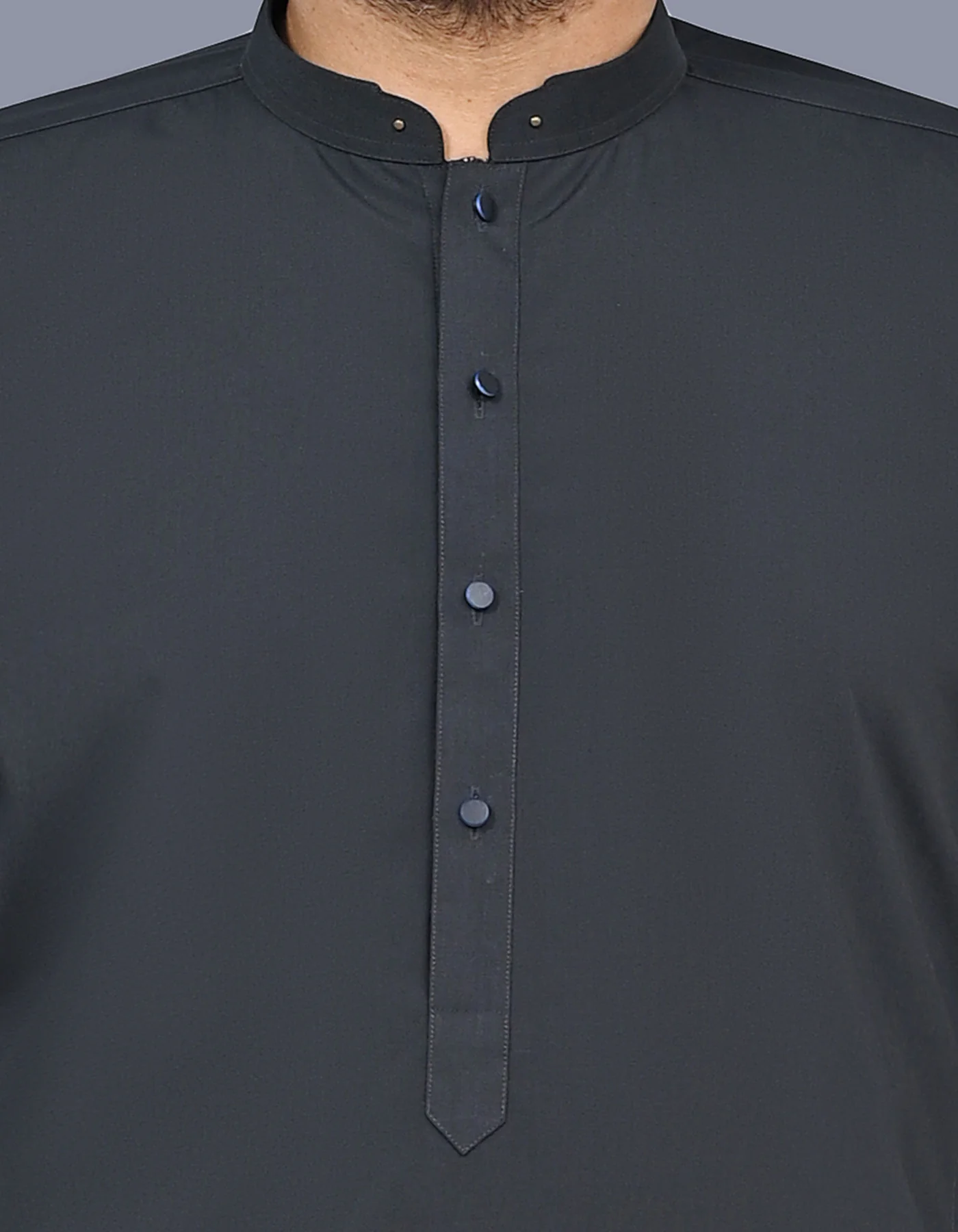 Charcoal Plain Kameez Shalwar - Image 2