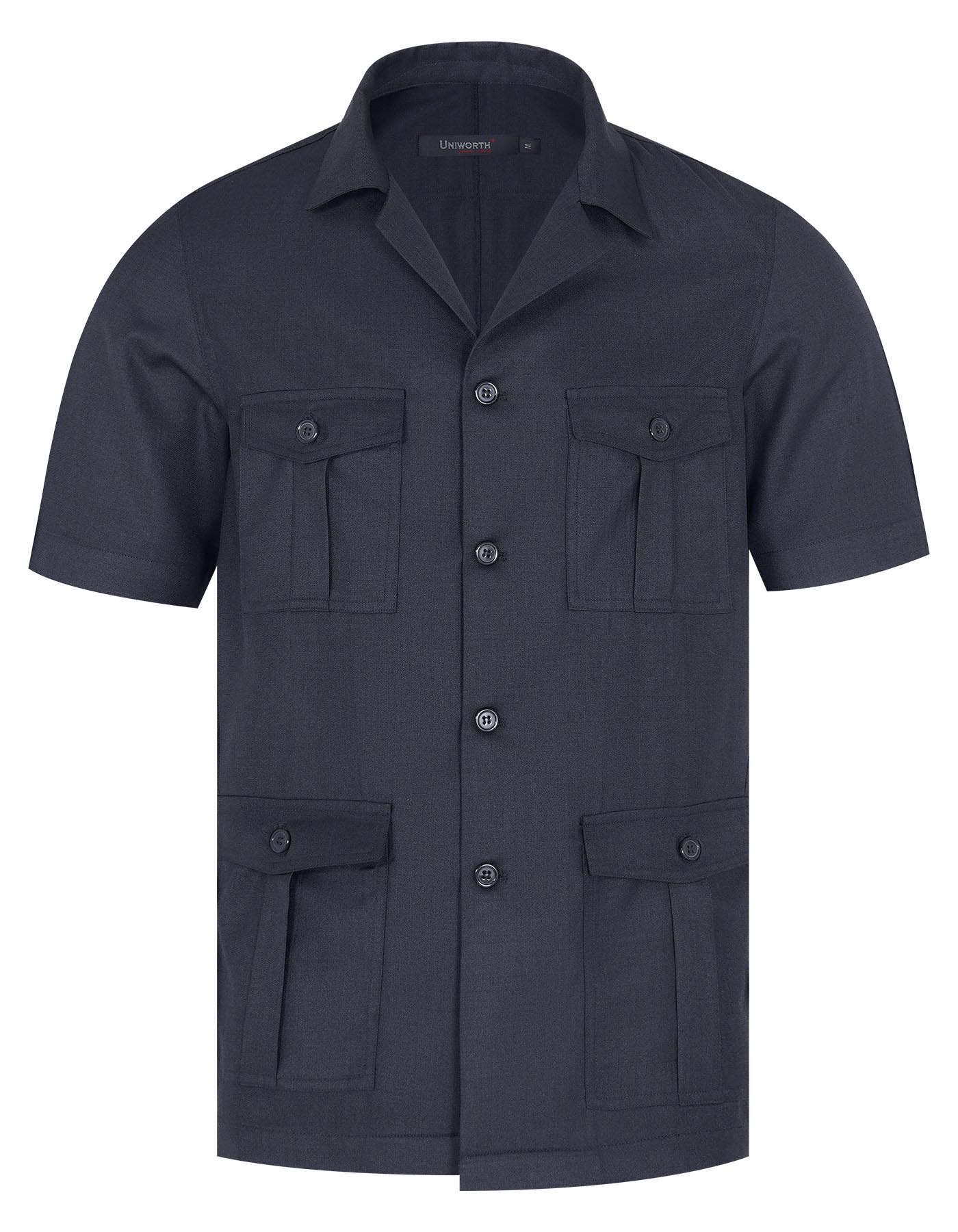 Charcoal Plain Safari Suit