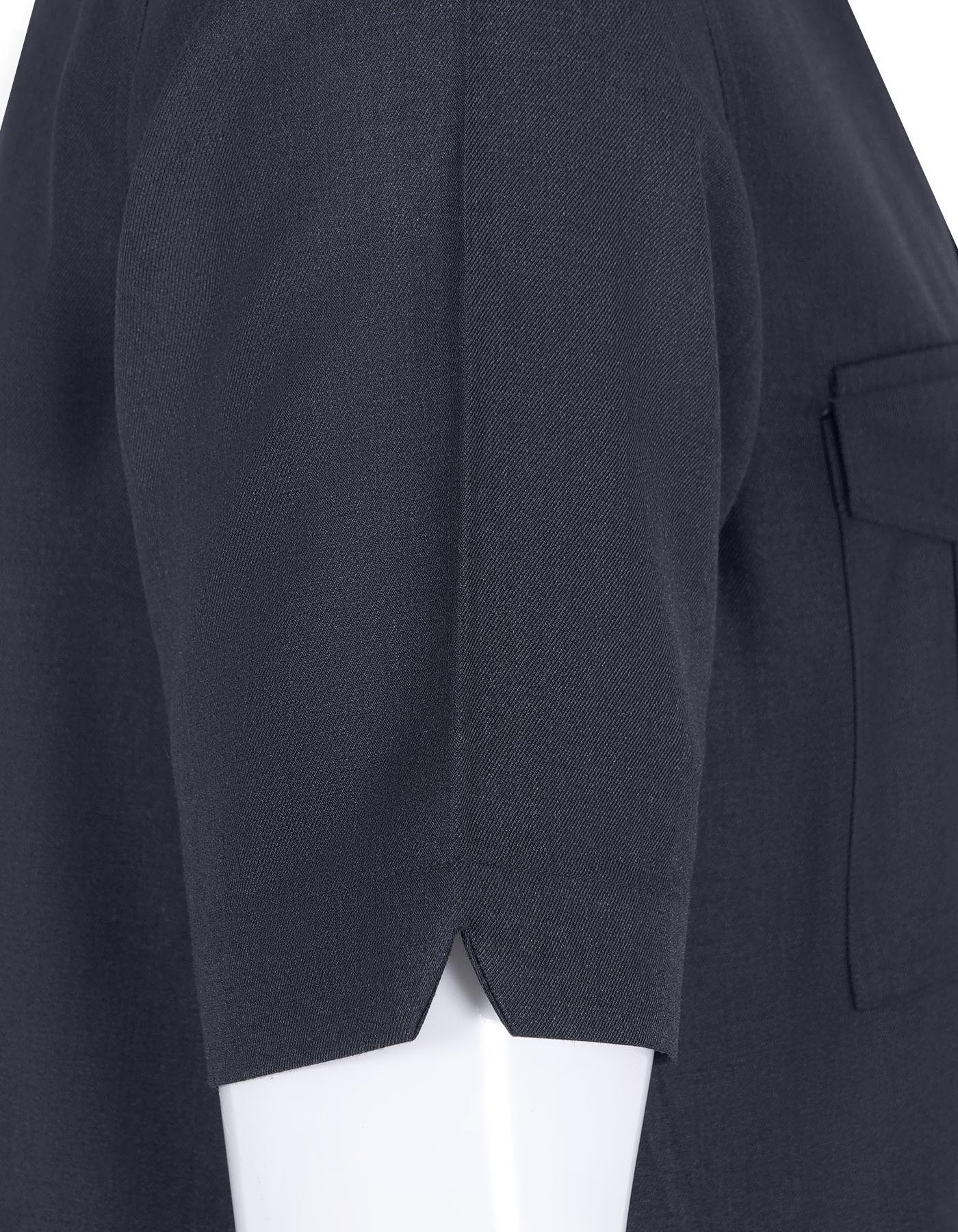 Charcoal Plain Safari Suit - Image 3