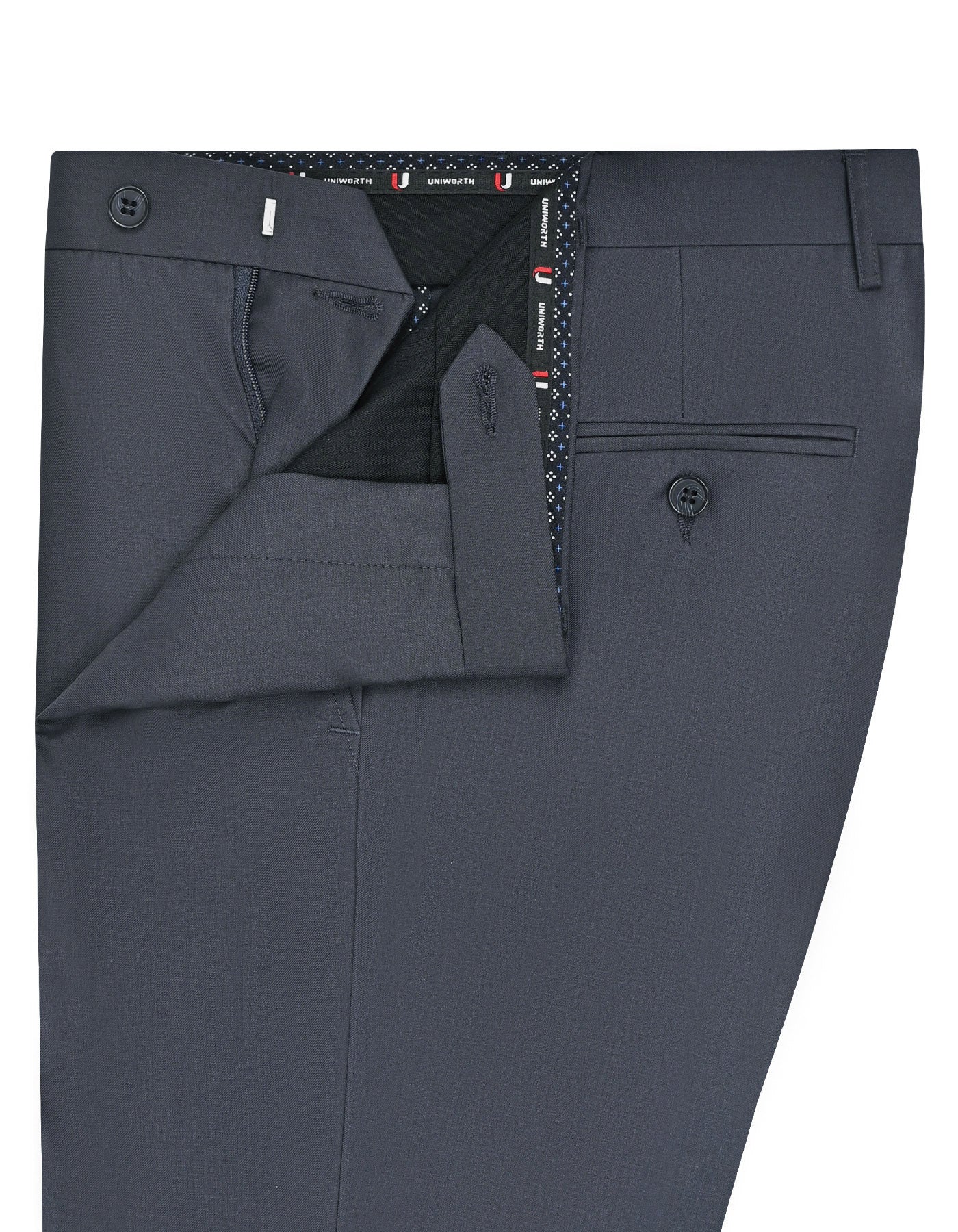 Charcoal Plain Smart Fit Formal Trouser - Image 2