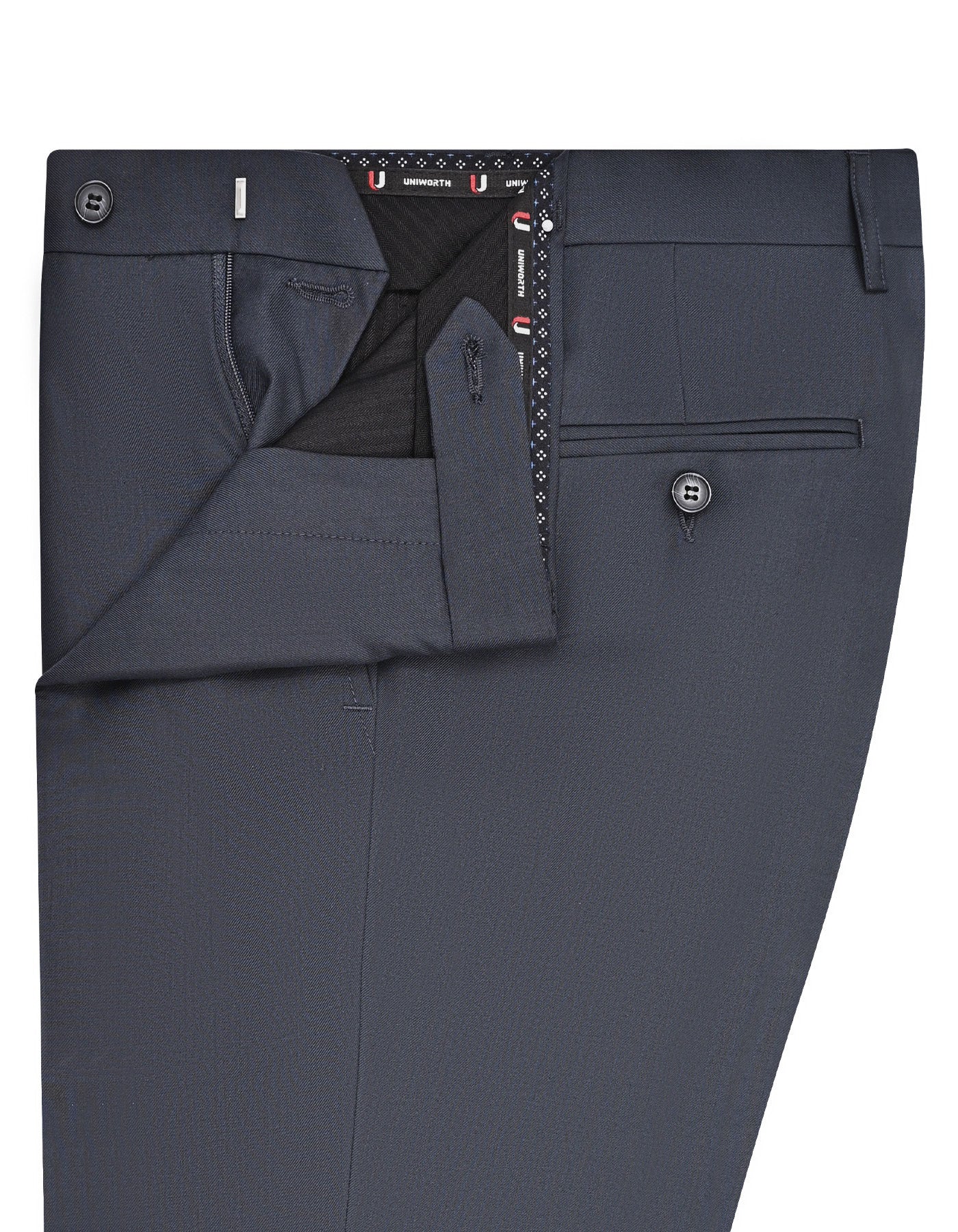 Charcoal Plain Smart Fit Formal Trouser - Image 2