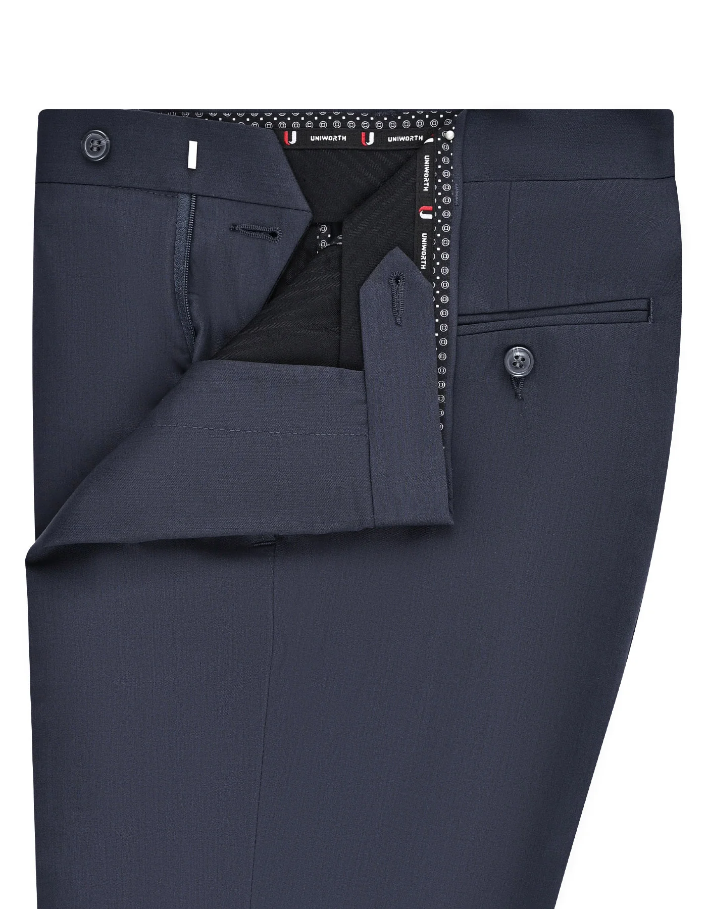 Charcoal Plain Tailored Smart Fit Formal Trouser - Image 2
