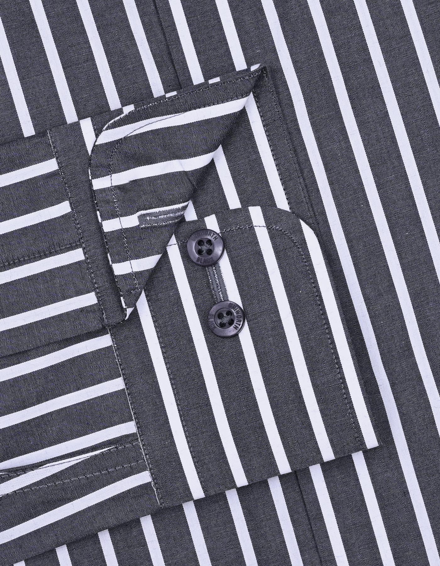 Charcoal Stripe Classic Fit Shirt - Image 3