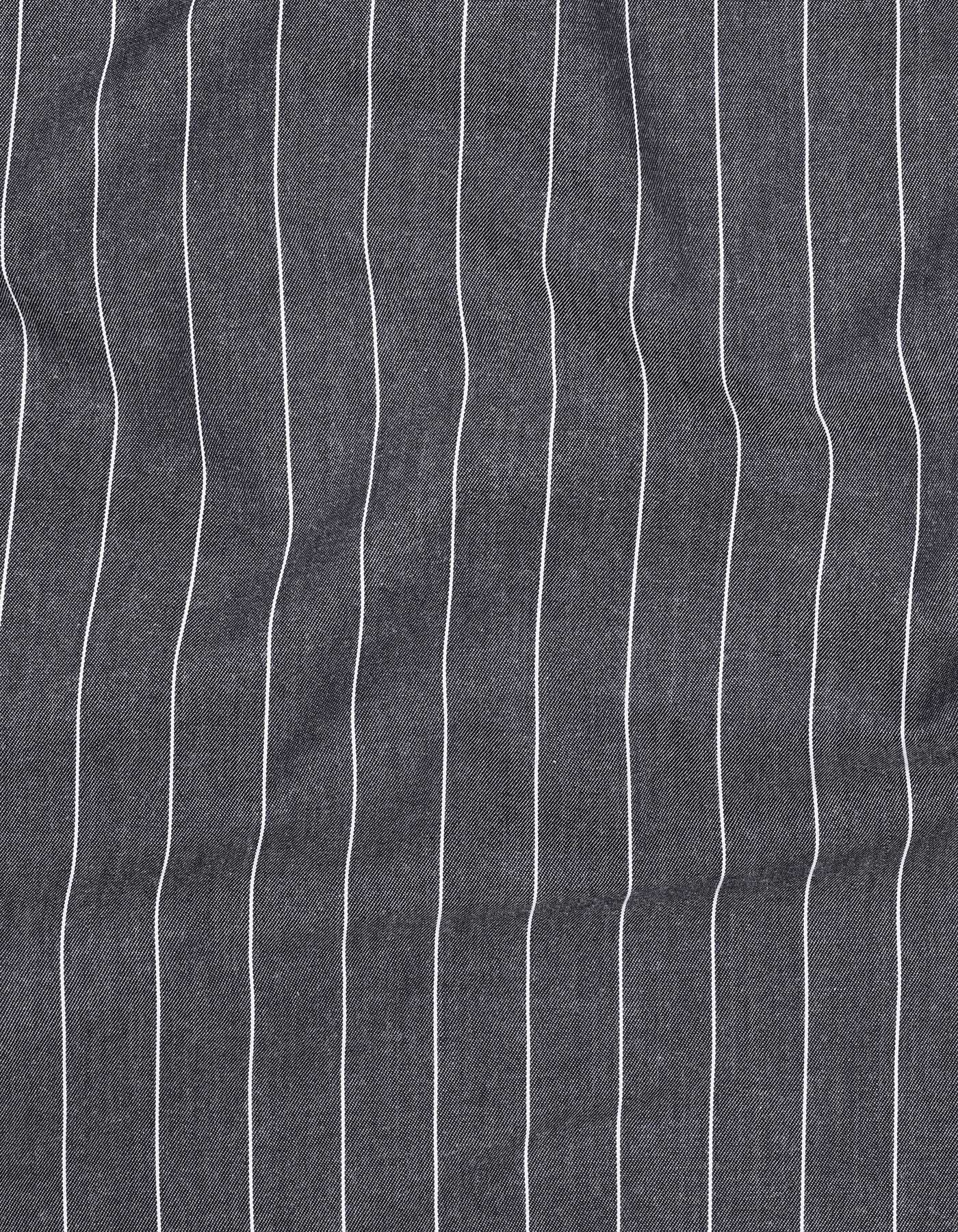 Charcoal Stripe Smart Fit Shirt - Image 4