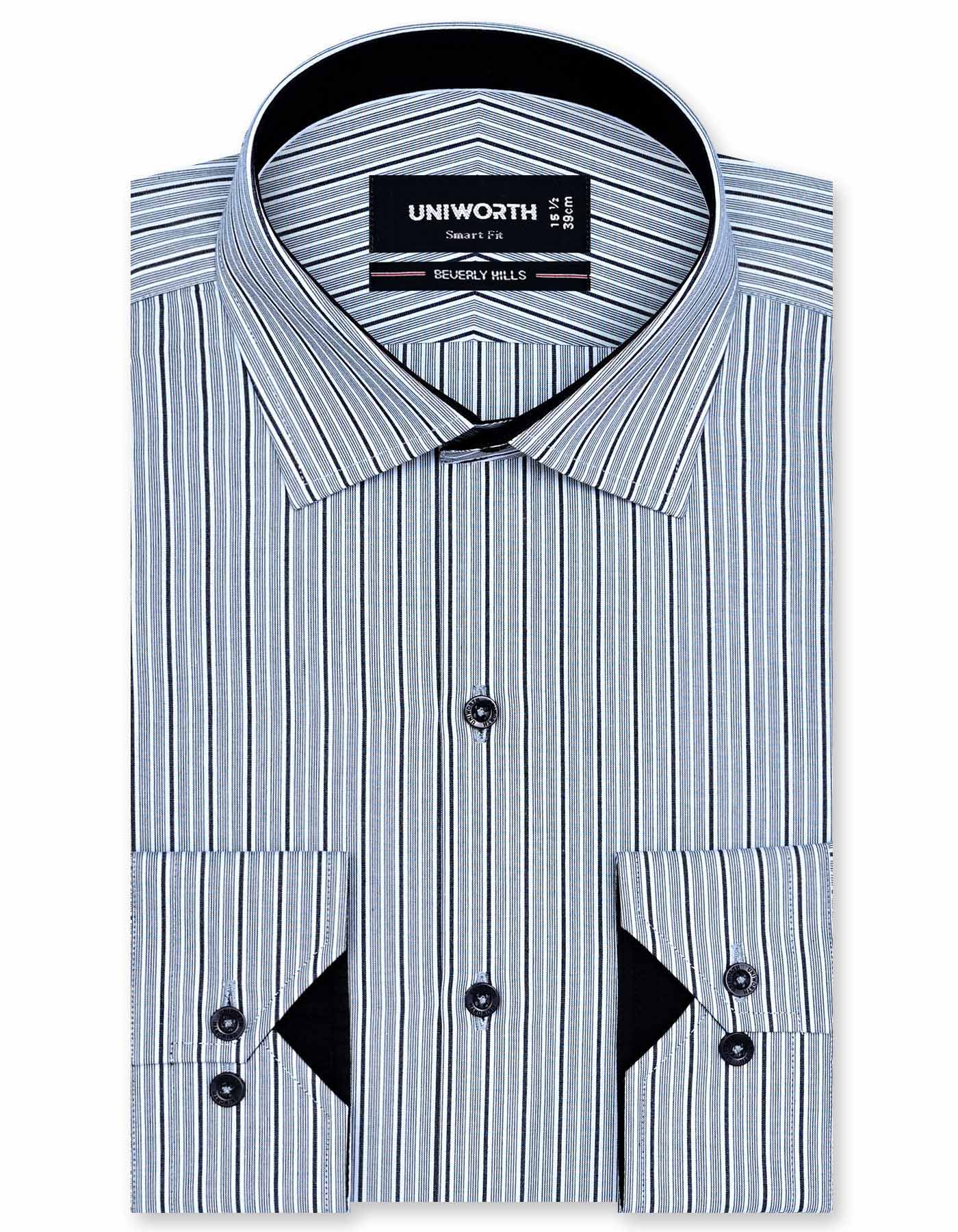 Charcoal Stripe Tailored Smart Fit Shirt