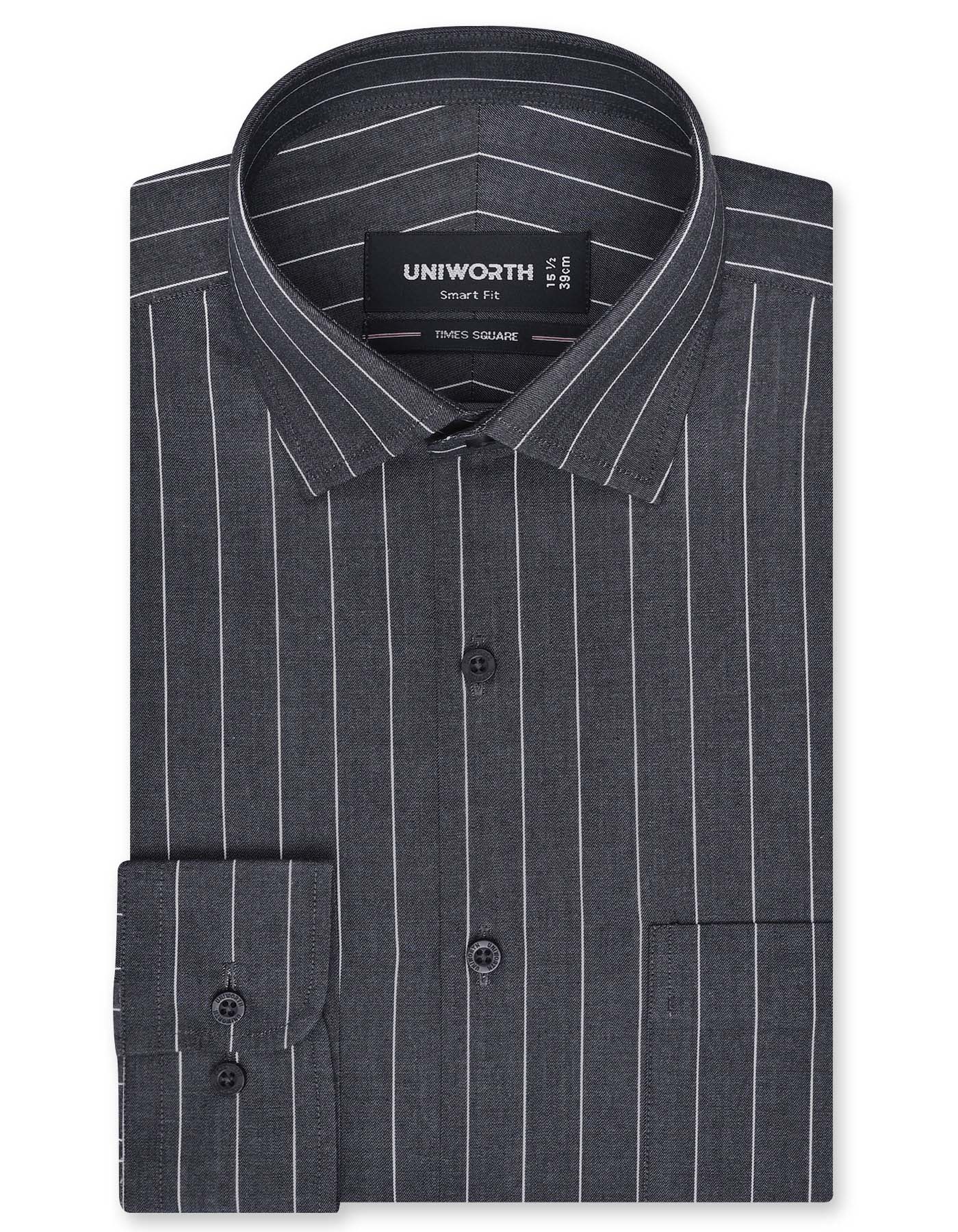 Charcoal Stripe Tailored Smart Fit Shirt