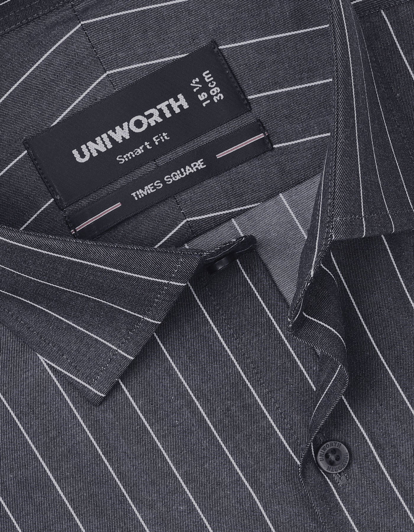 Charcoal Stripe Tailored Smart Fit Shirt - Image 2