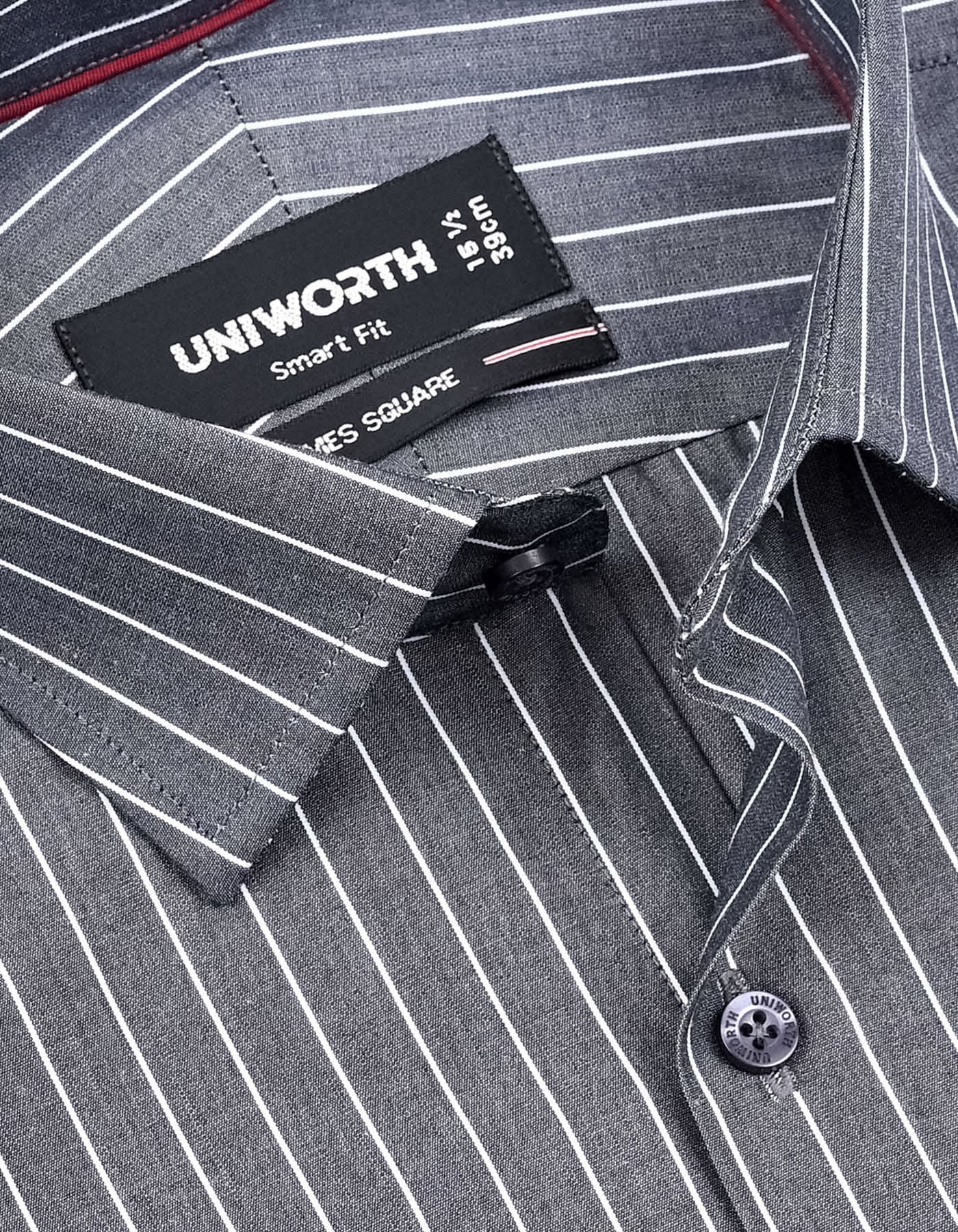 Charcoal Stripe Tailored Smart Fit Shirt - Image 2