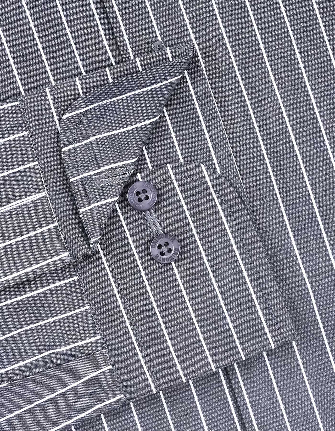 Charcoal Stripe Tailored Smart Fit Shirt - Image 3