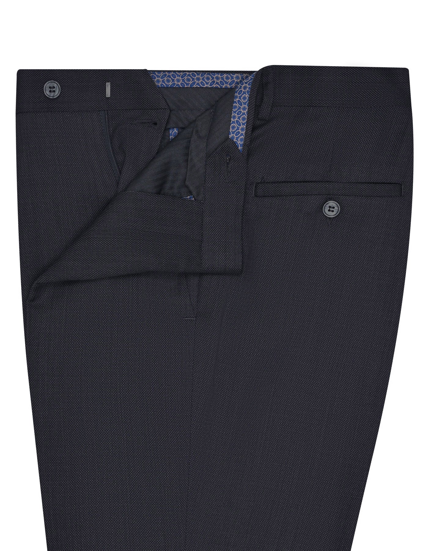 Charcoal Texture Classic Fit Formal Trouser - Image 2