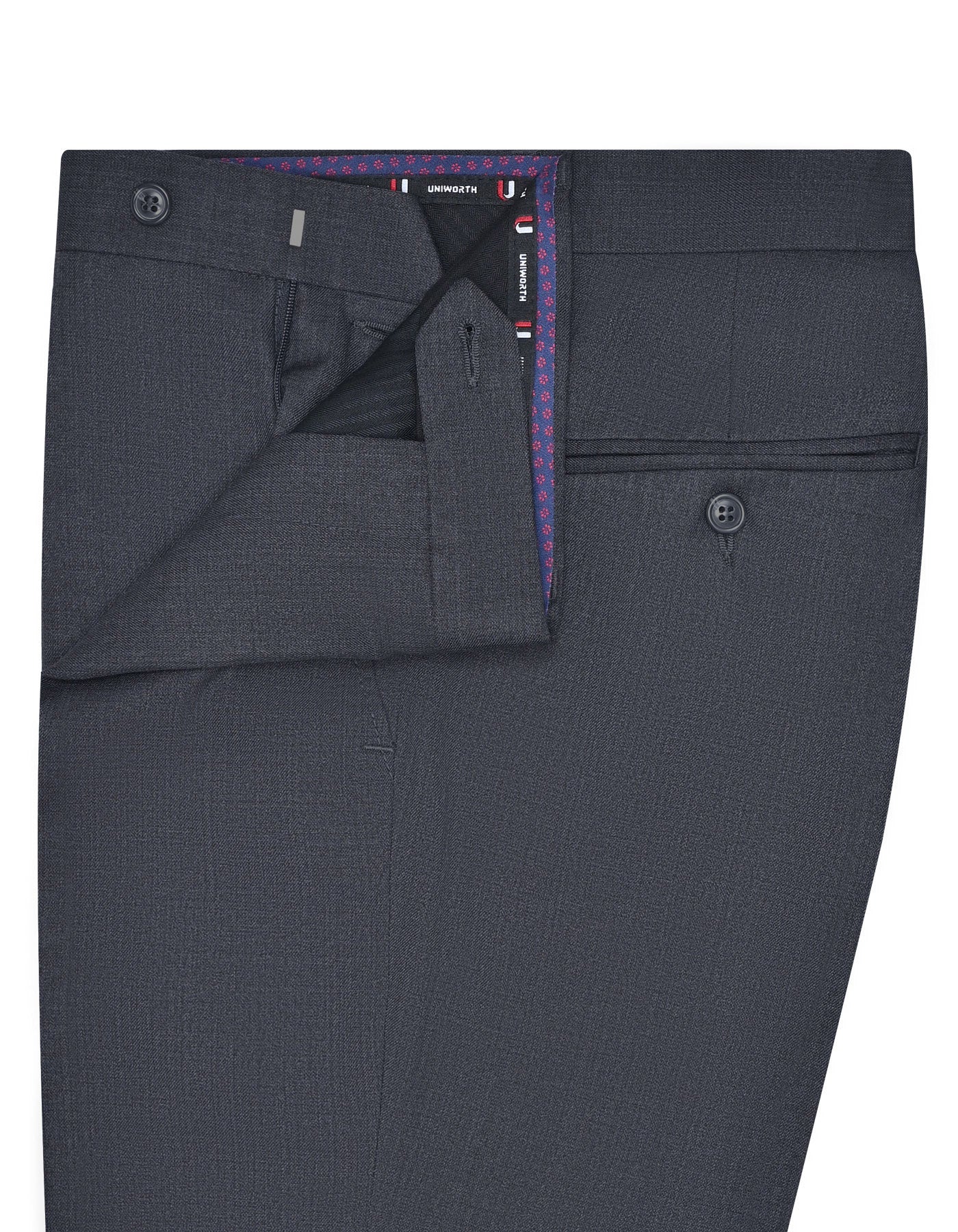 Charcoal Texture Classic Fit Formal Trouser - Image 2