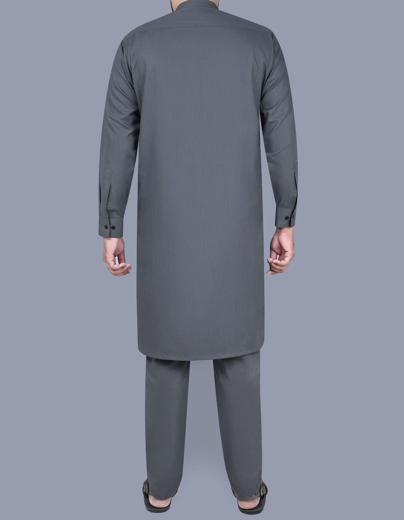 Charcoal Texture Kurta Pajama - Image 4