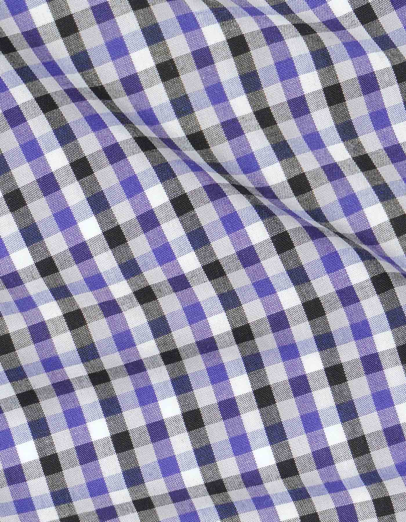 Black/Purple Check Business Casual Shirt - Image 7