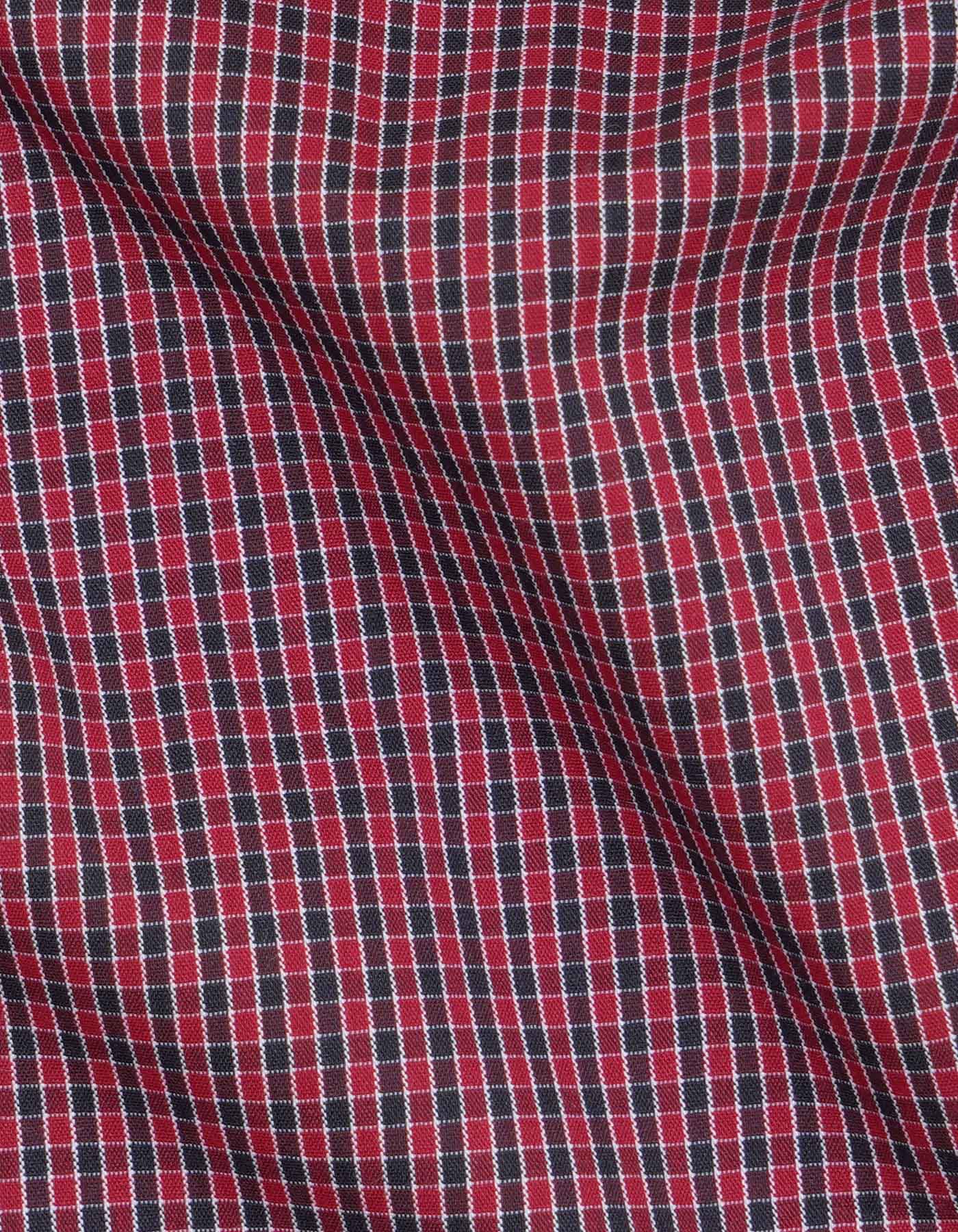 Black/Red Check Business Casual Shirt - Image 6