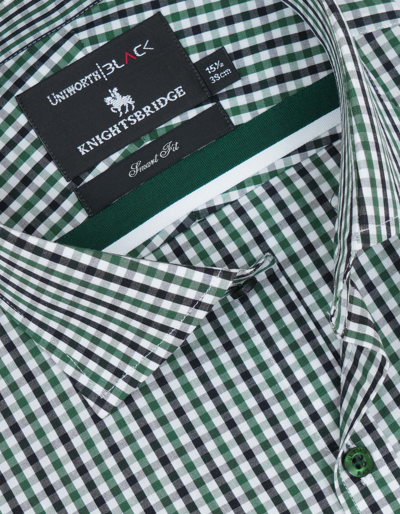 Check White/Green Tailored Smart Fit Shirt - Image 2