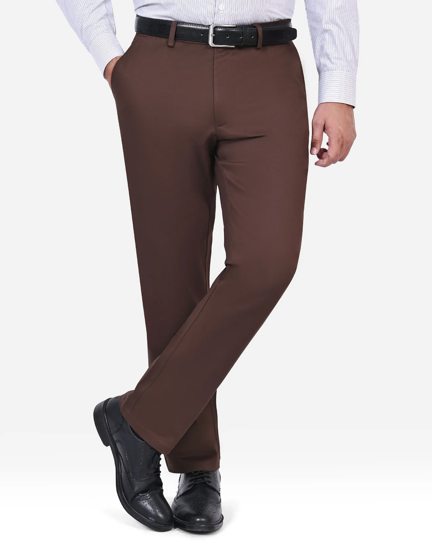 Chocolate Classic Fit Cotton Trouser