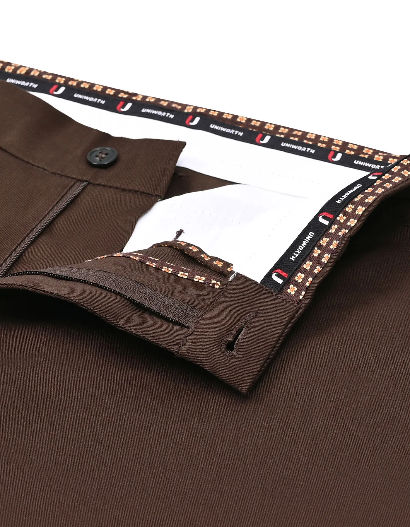 Chocolate Classic Fit Cotton Trouser - Image 2