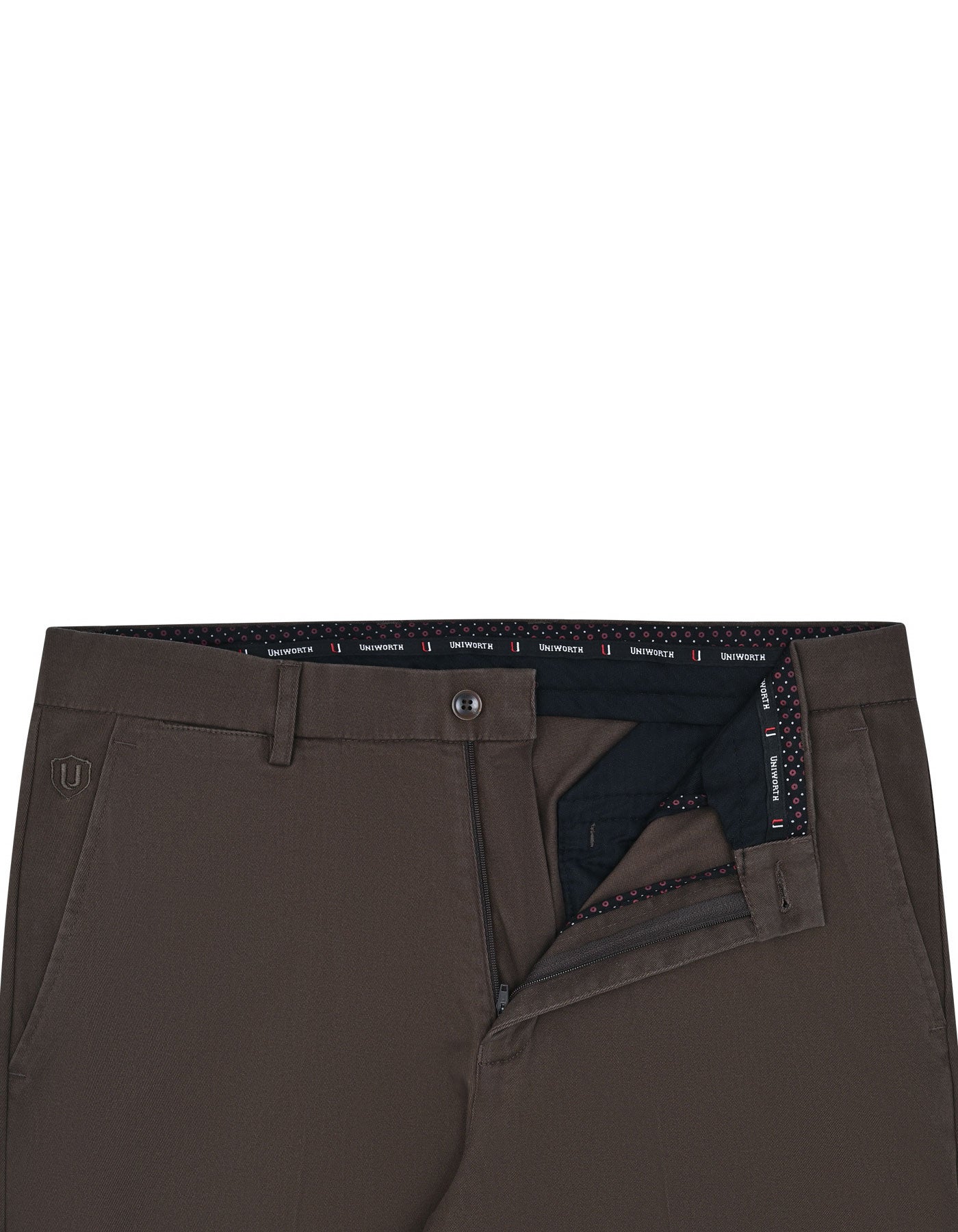 Chocolate Plain Classic Fit Cotton Trouser - Image 2