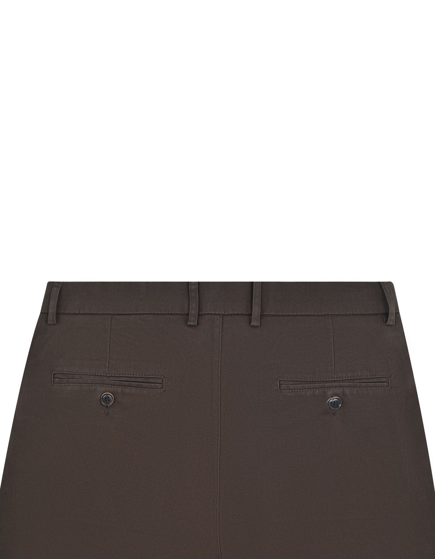 Chocolate Plain Classic Fit Cotton Trouser - Image 3