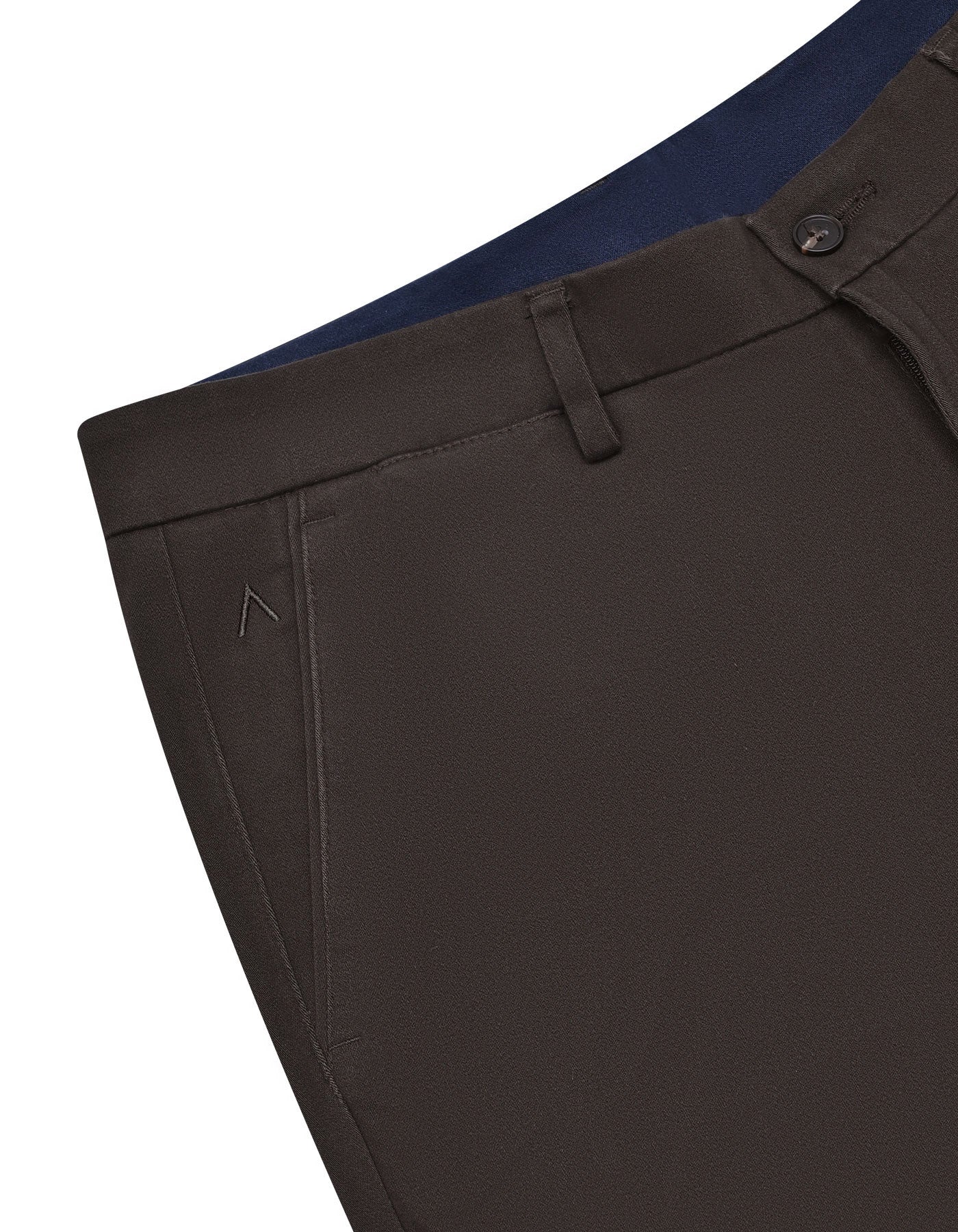 Chocolate Plain Classic Fit Cotton Trouser - Image 3