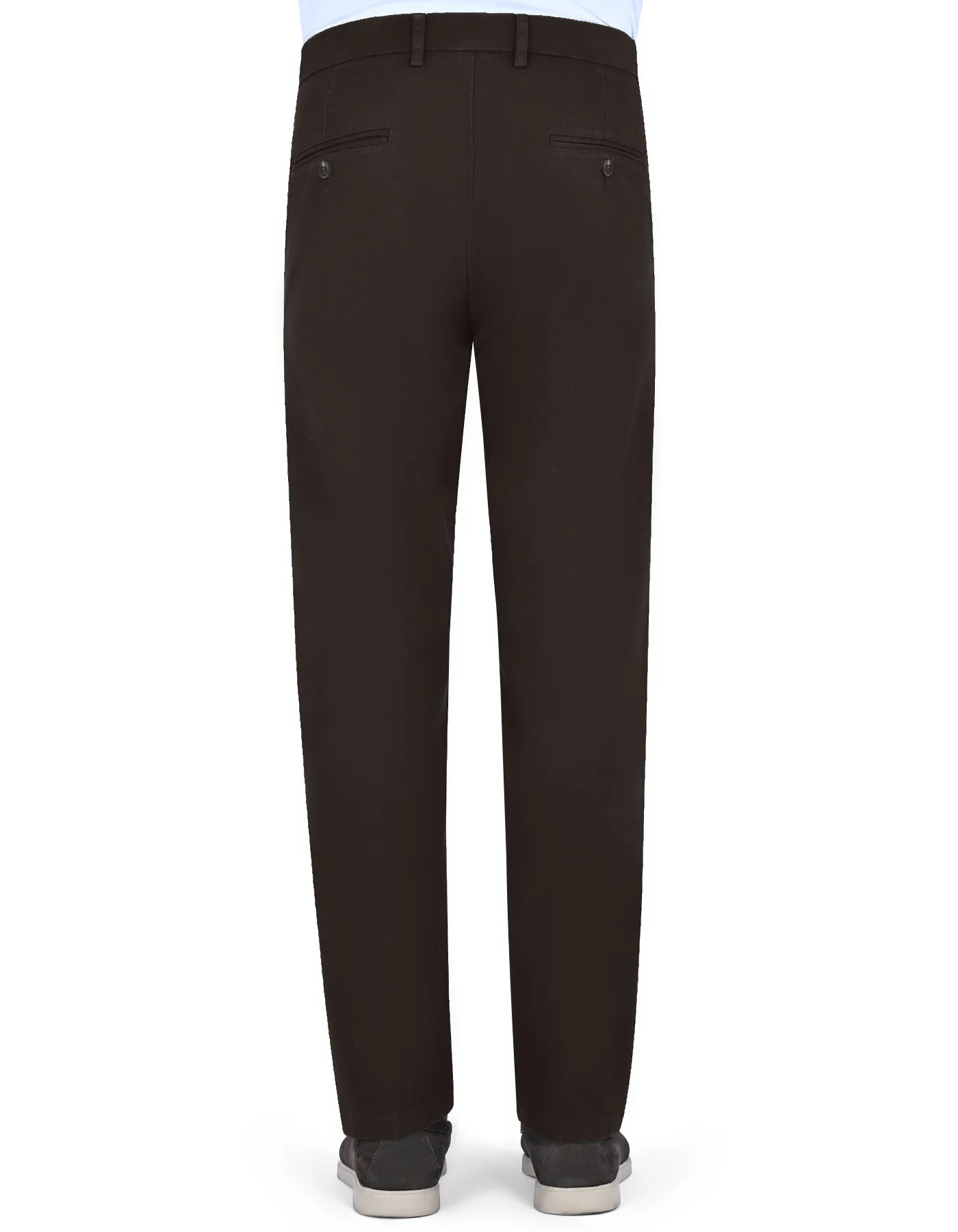 Chocolate Plain Classic Fit Cotton Trouser - Image 5