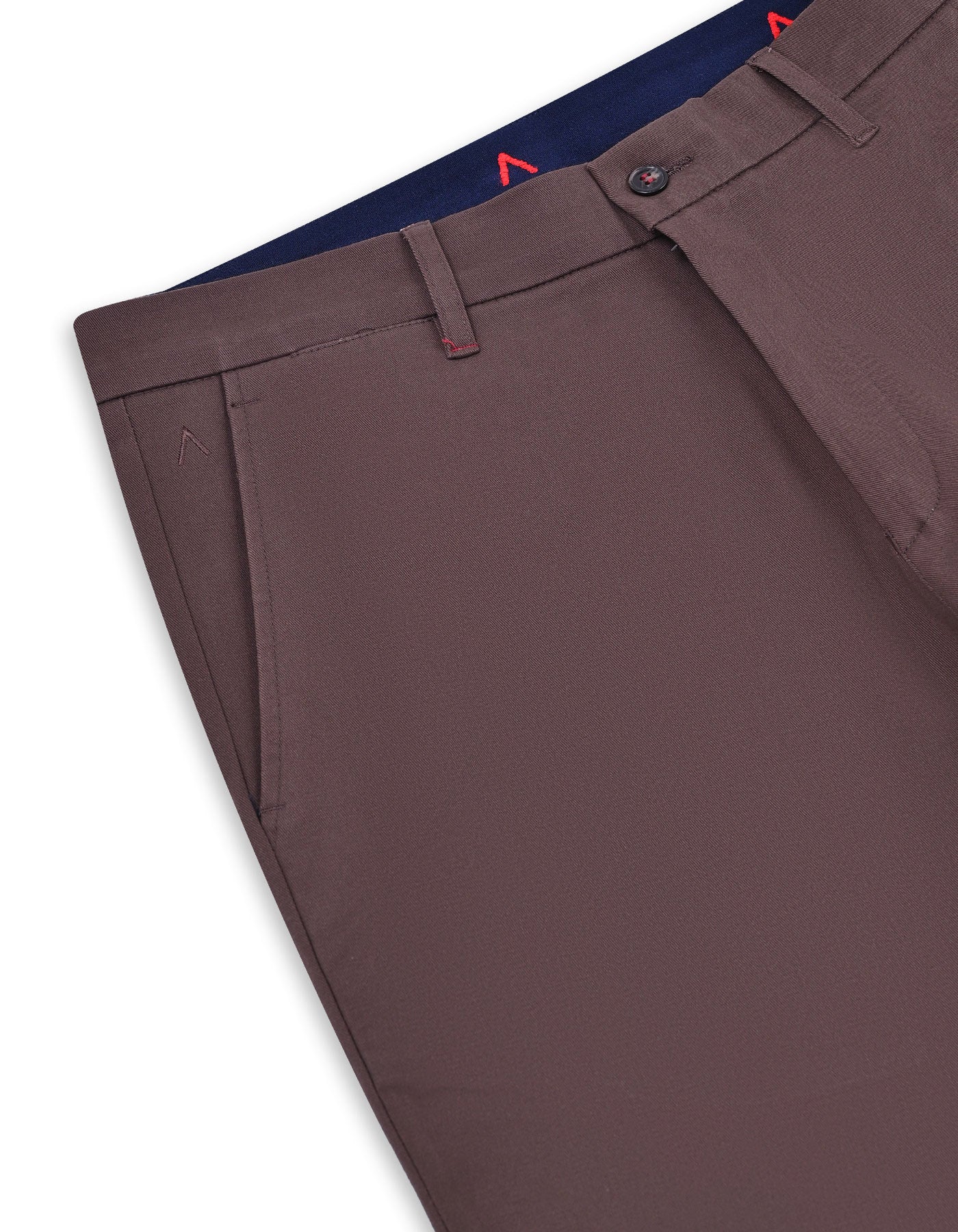 Chocolate Plain Classic Fit Cotton Trouser - Image 3