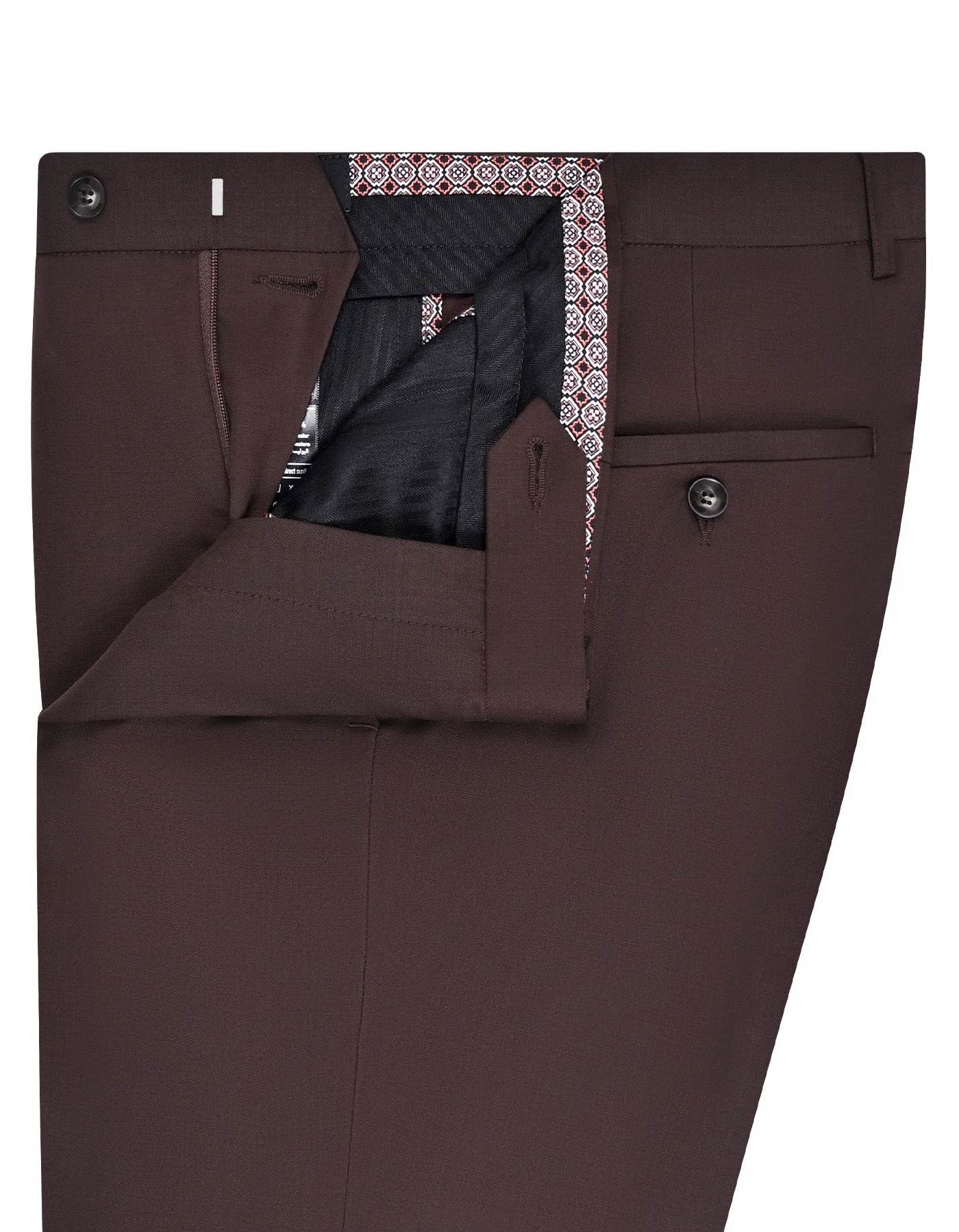 Chocolate Plain Classic Fit Formal Trouser - Image 2