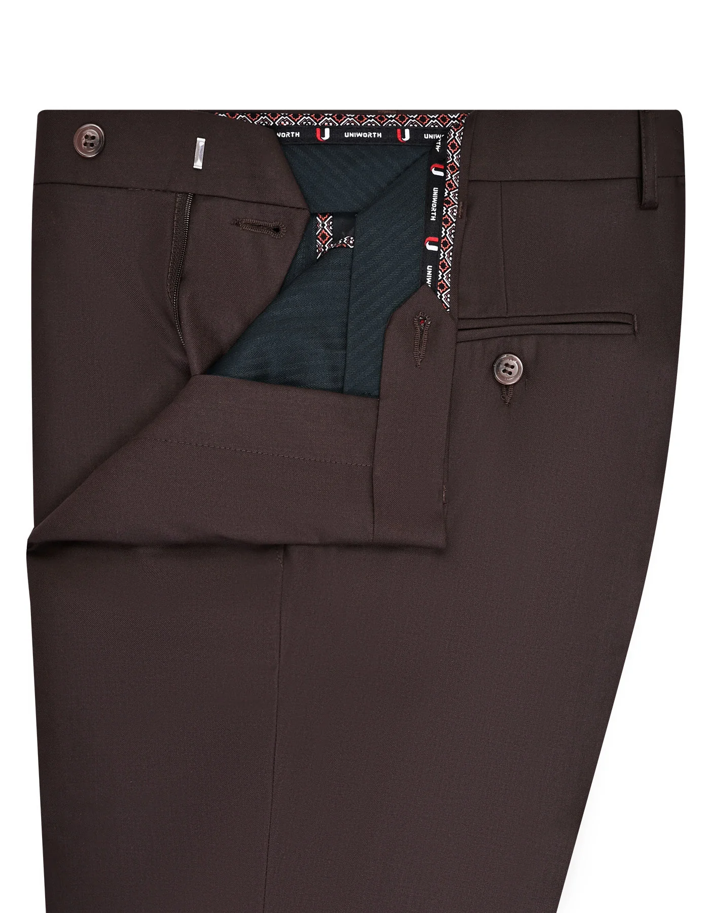 Chocolate Plain Classic Fit Formal Trouser - Image 2