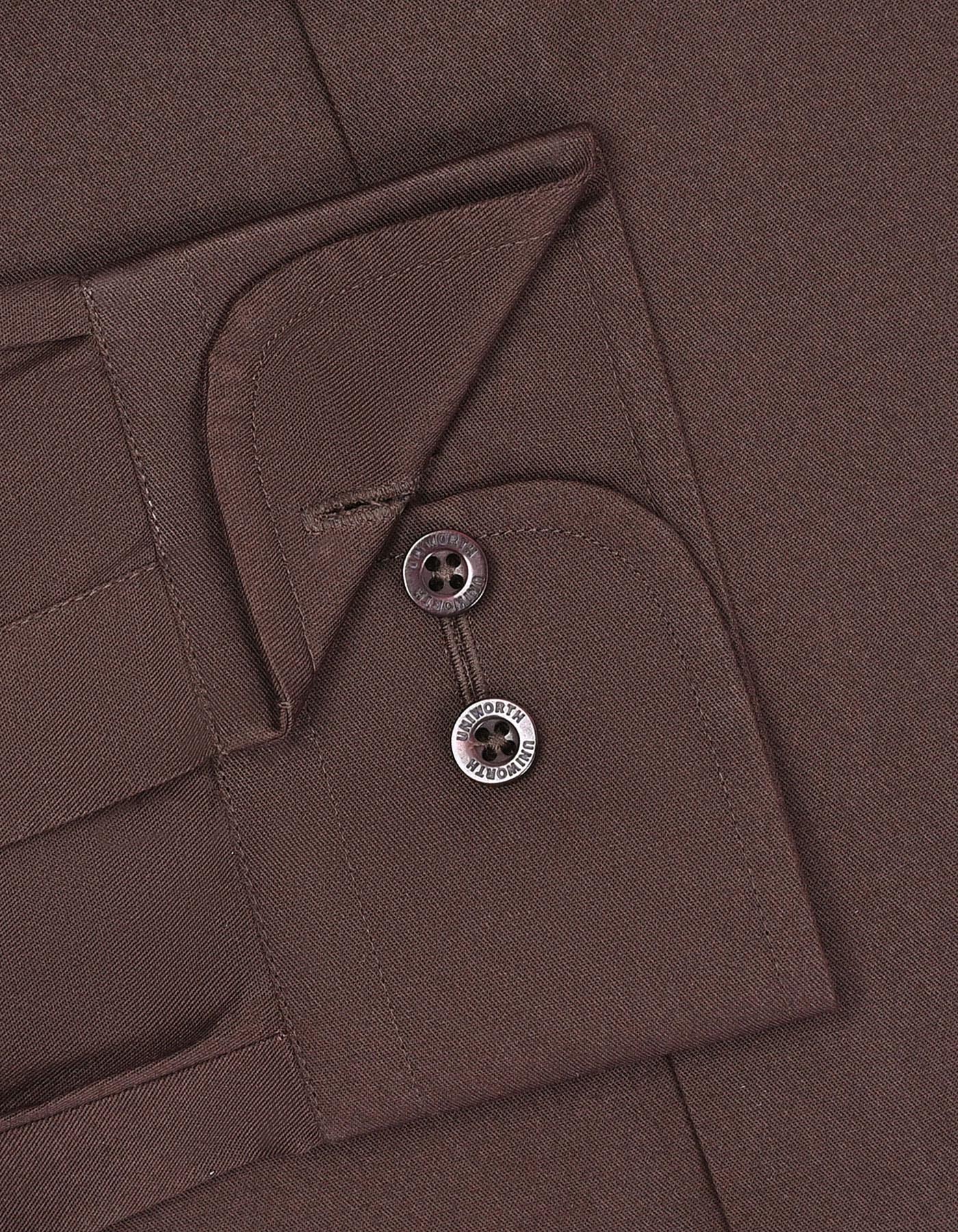 Chocolate Plain Classic Fit Shirt - Image 3