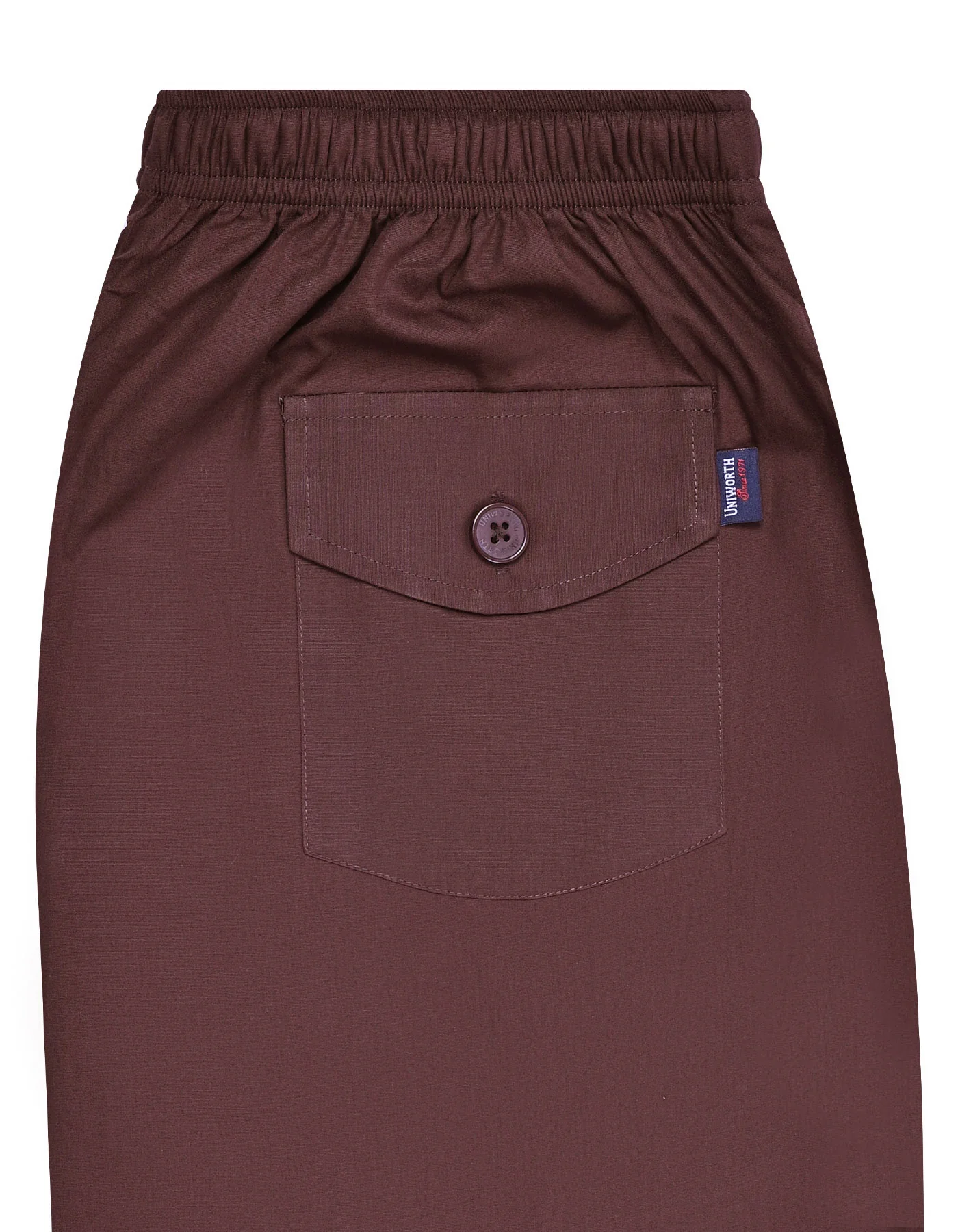 Chocolate Plain Cross Pocket Woven Pajama - Image 3