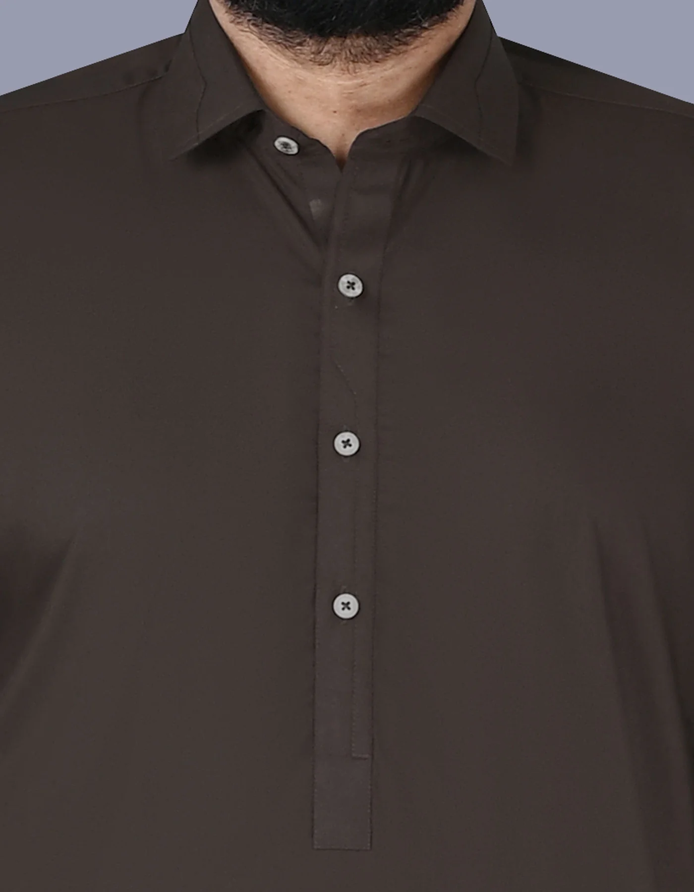 Chocolate Plain Kameez Shalwar - Image 2