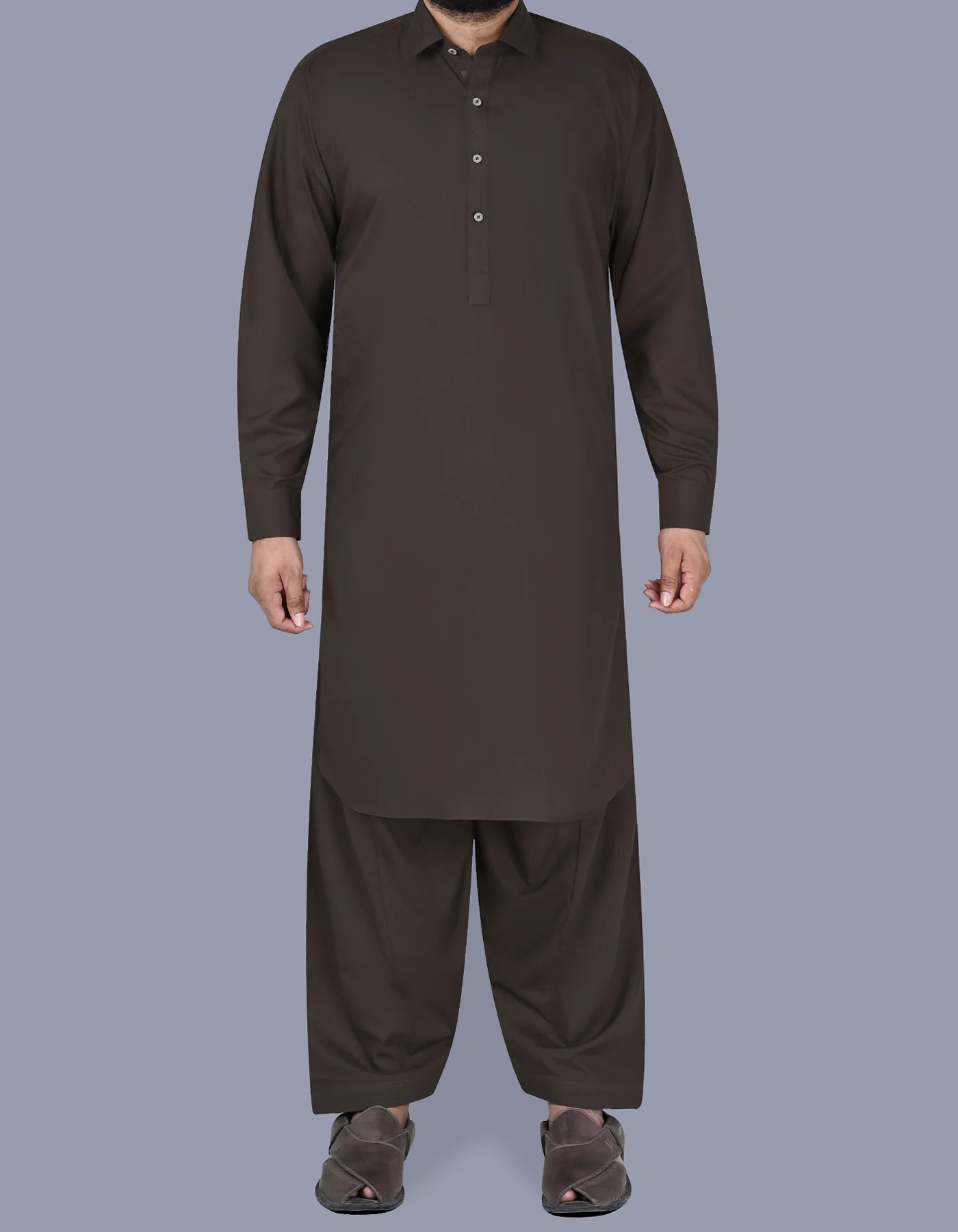 Chocolate Plain Kameez Shalwar