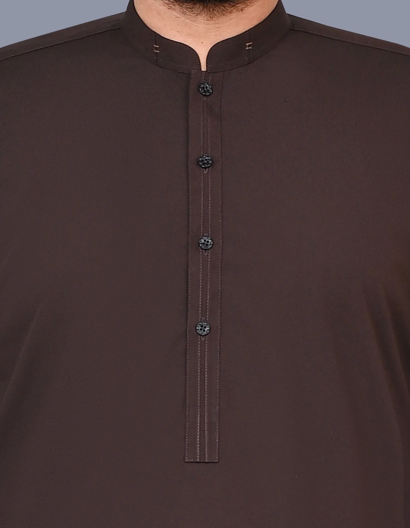 Chocolate Plain Kameez Shalwar - Image 2