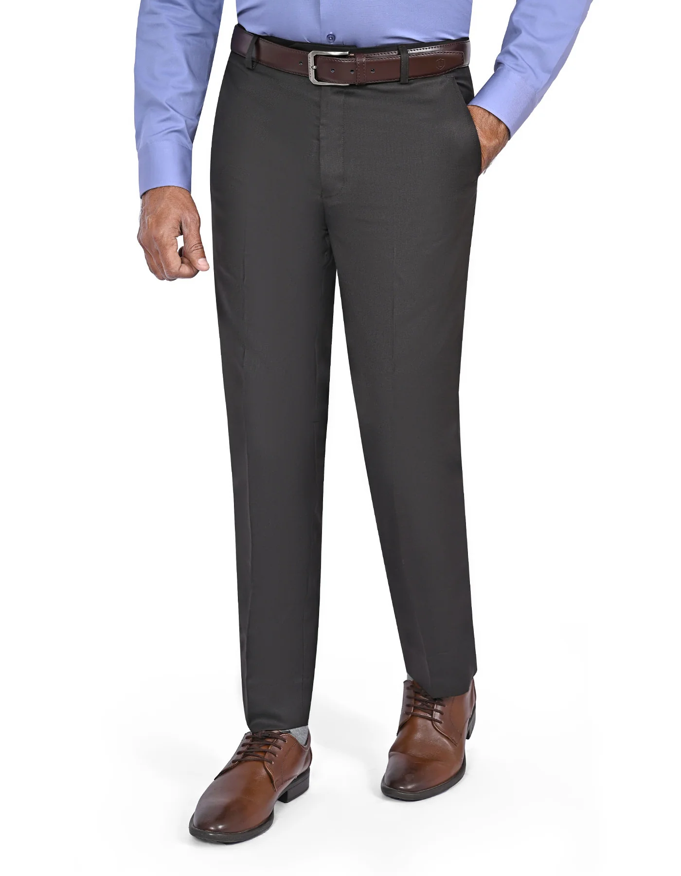 Chocolate Plain Smart Fit Formal Trouser