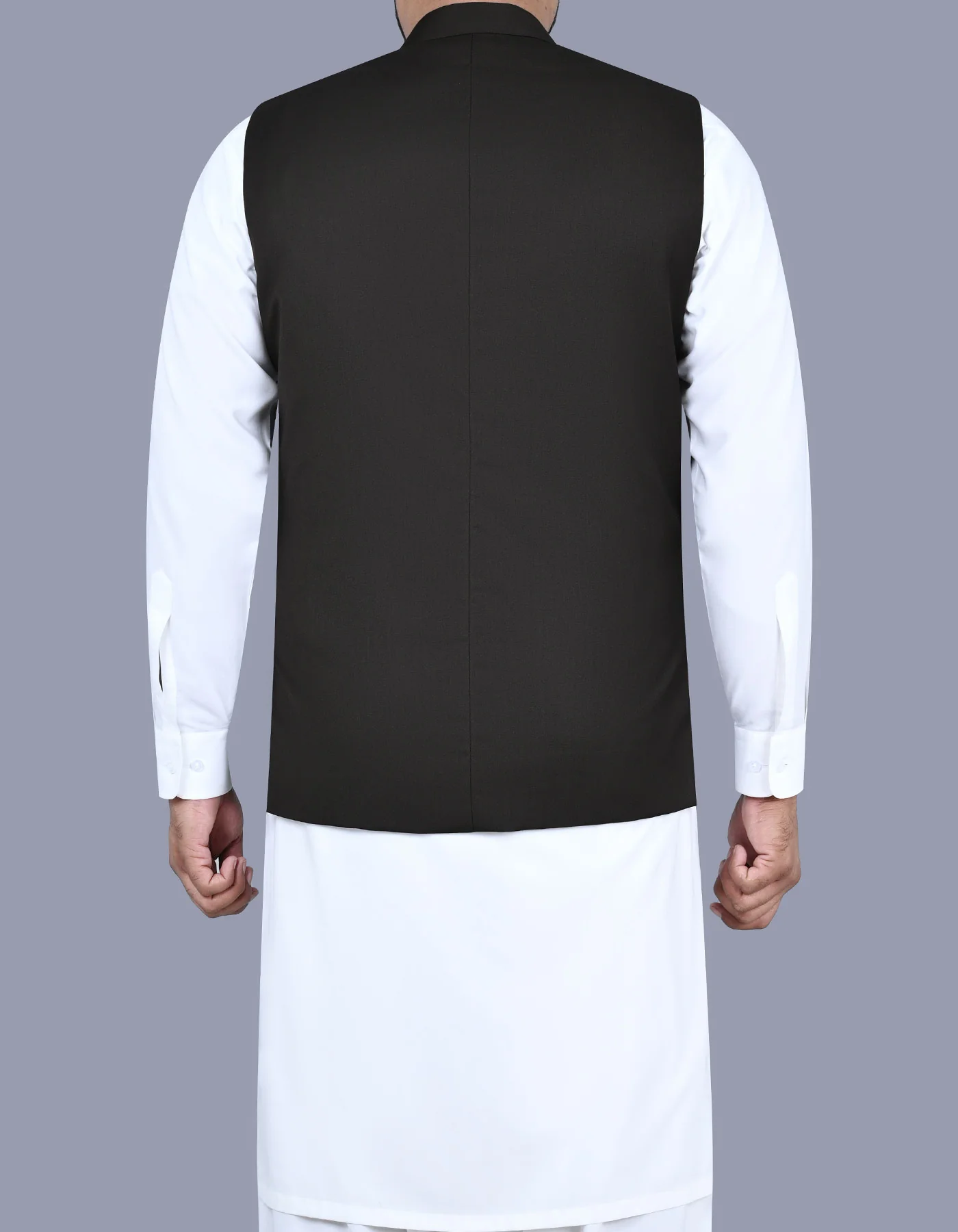 Chocolate Plain Smart Fit Waist Coat - Image 4
