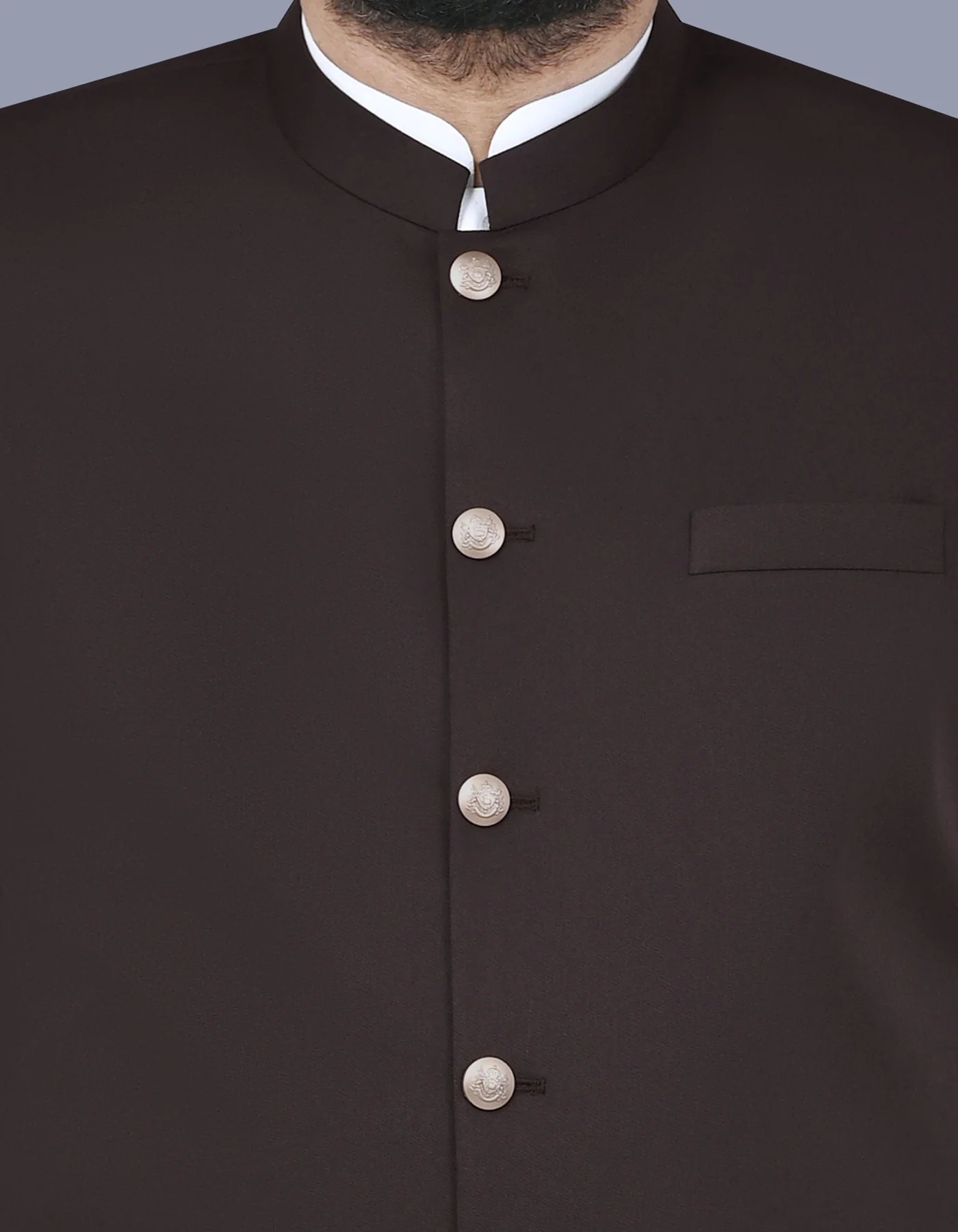 Chocolate Plain Smart Fit Waistcoat - Image 2