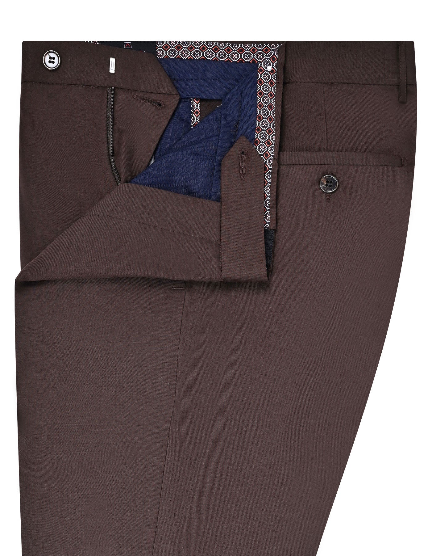 Chocolate Plain Tailored Smart Fit Formal Trouser - Image 2