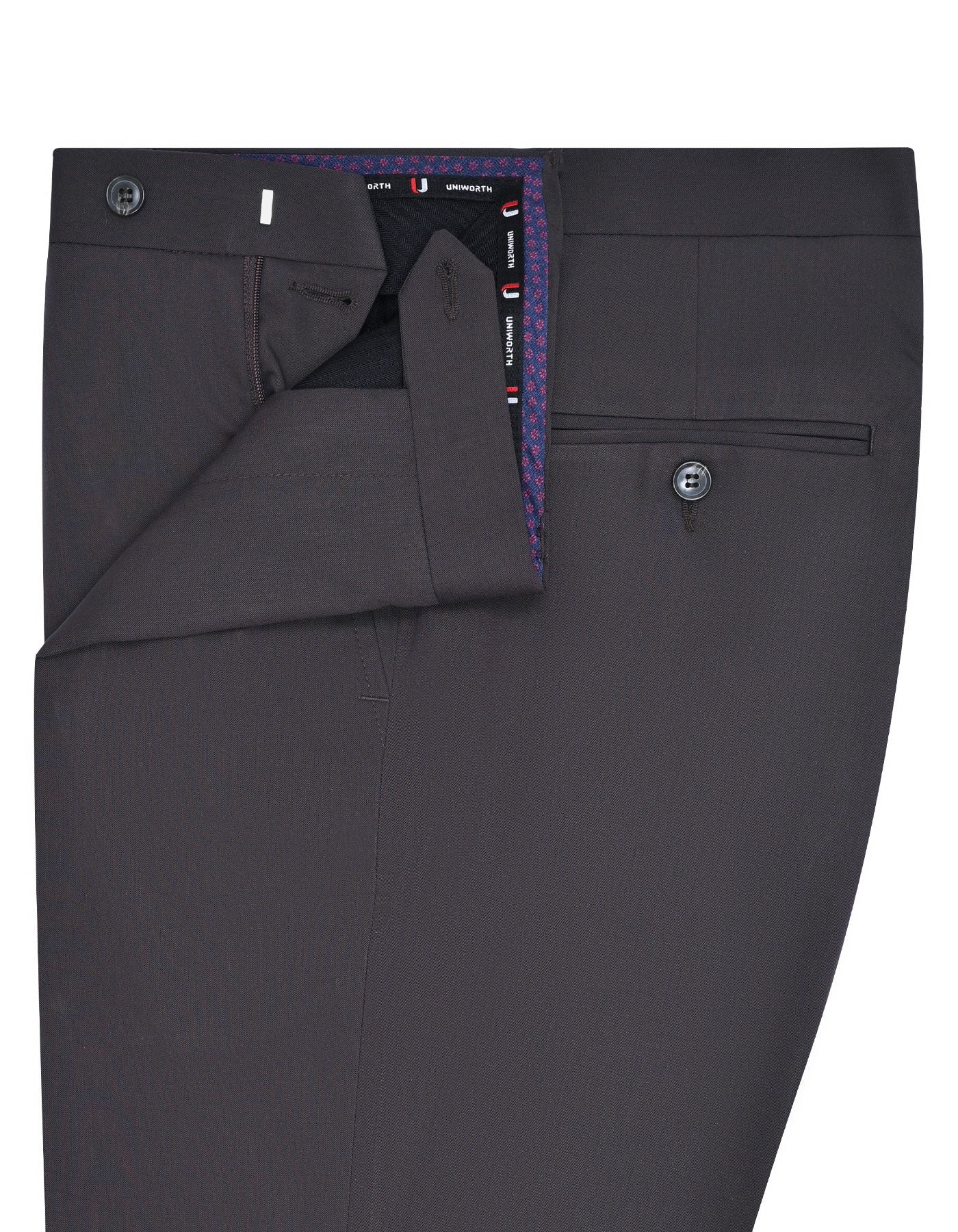 Chocolate Plain Tailored Smart Fit Formal Trouser - Image 2