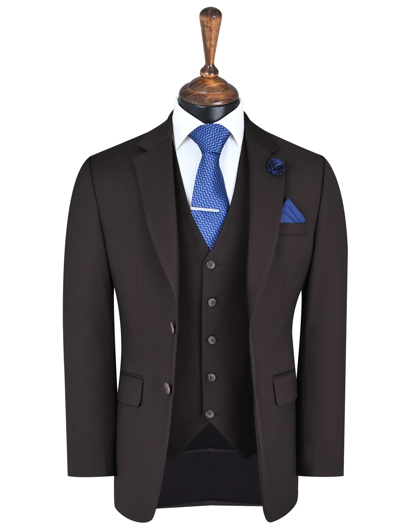 Chocolate Plain Tailored Smart Fit Suit