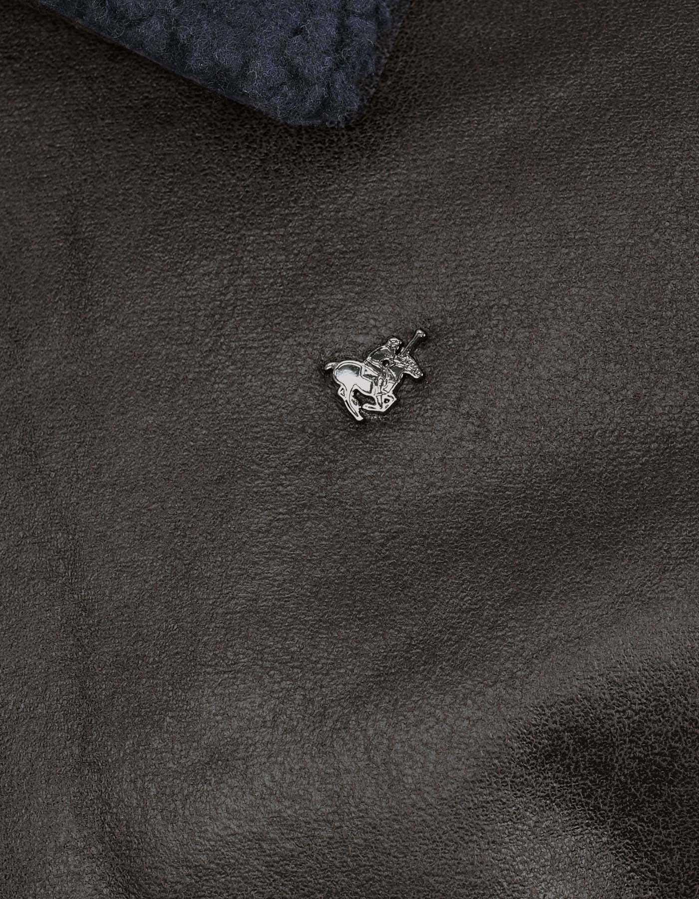 Chocolate Shearling Collar Aviator Jacket - Image 4