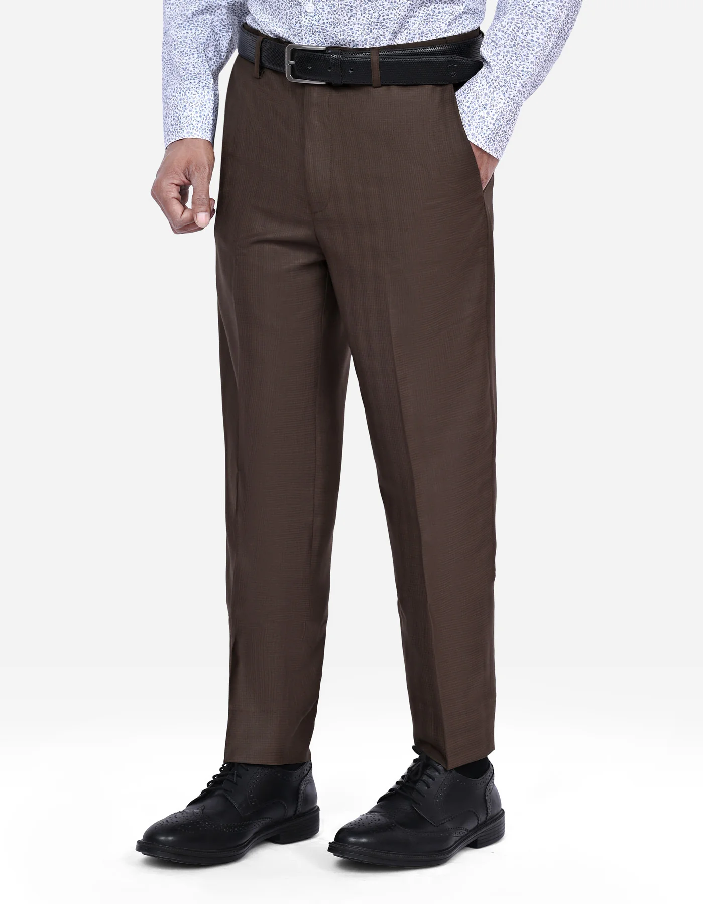 Chocolate Texture Classic Fit Formal Trouser