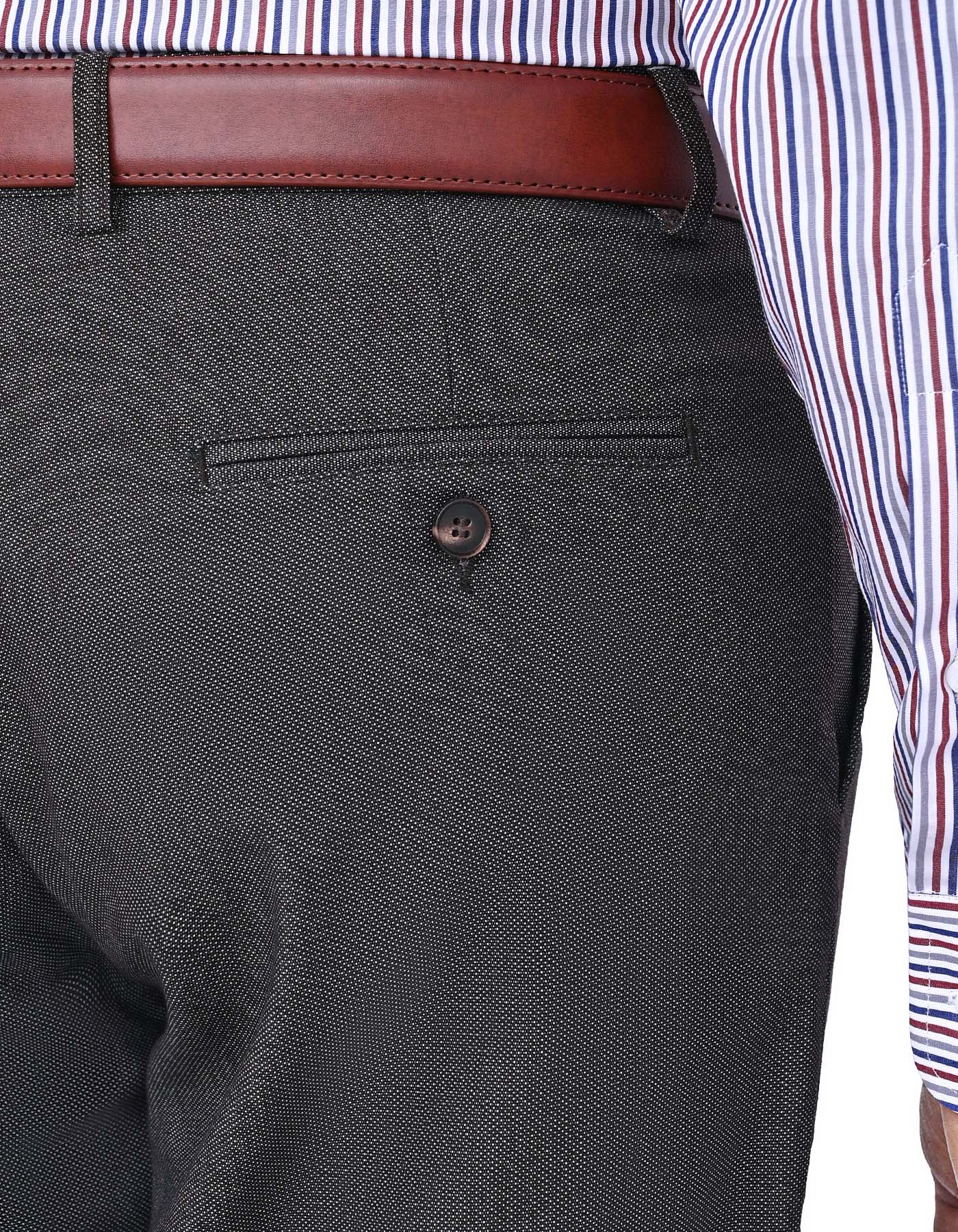 Chocolate Texture Smart Fit Cotton Trouser - Image 4