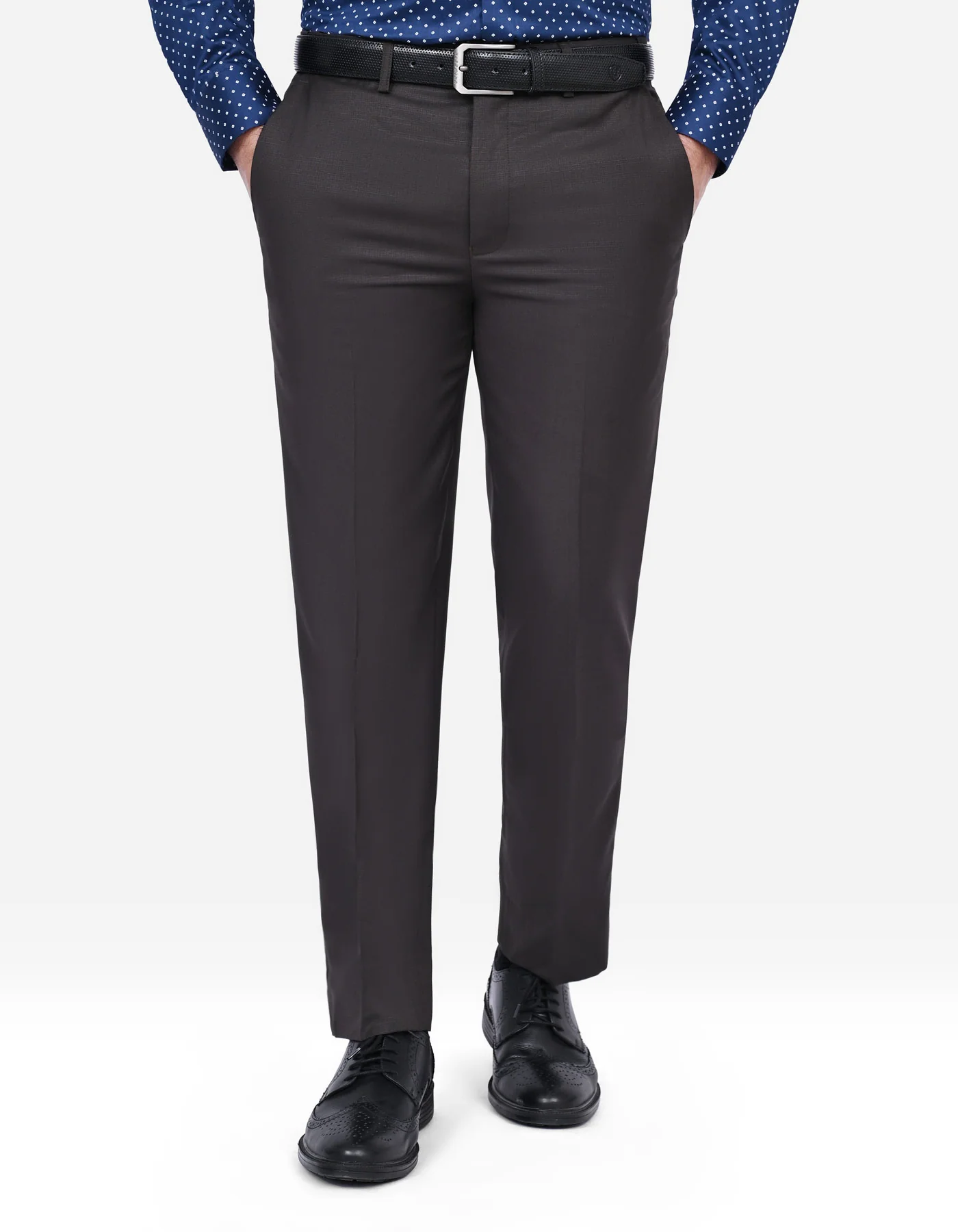 Chocolate Texture Smart Fit Formal Trouser