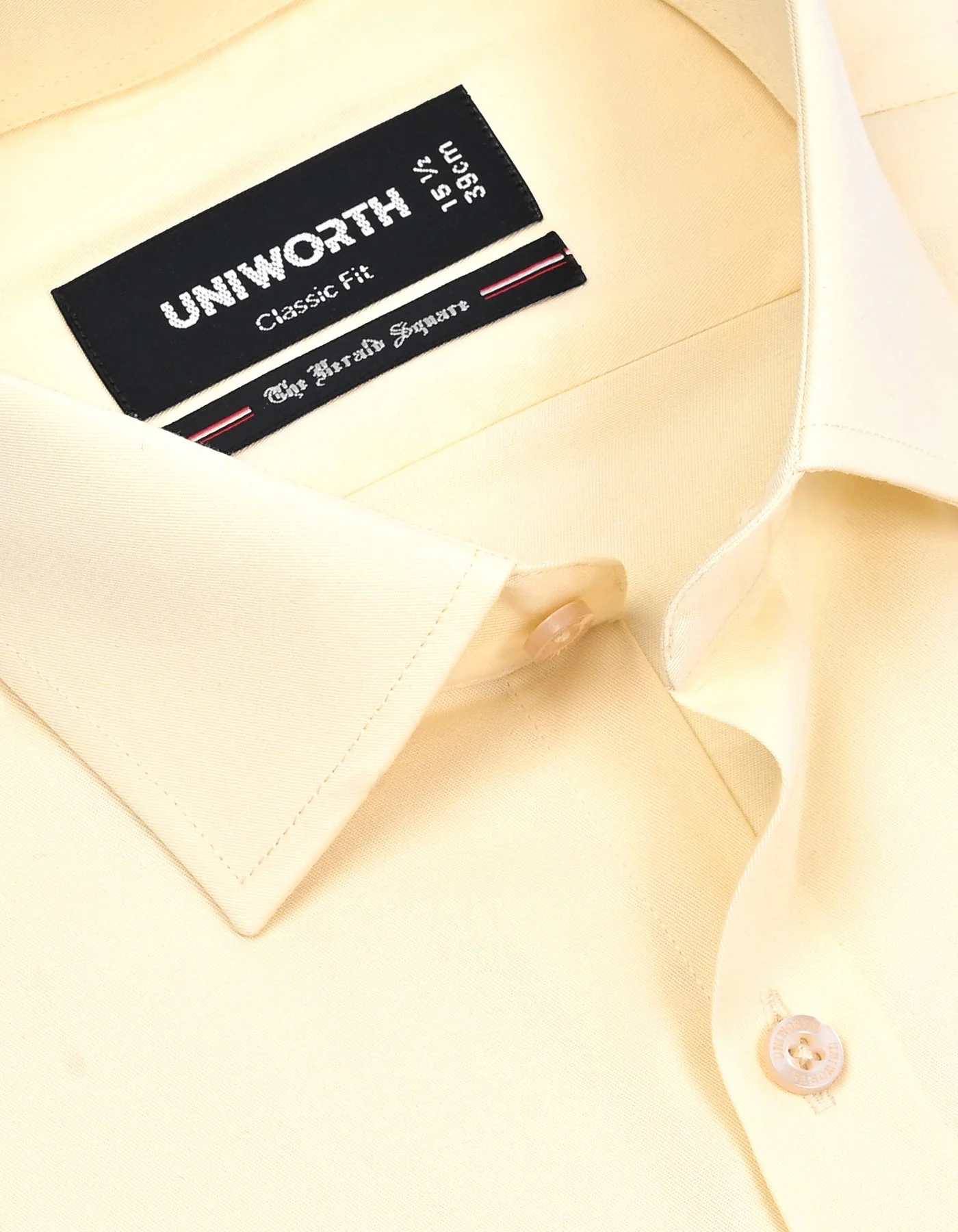 Cream Plain Classic Fit Shirt - Image 2