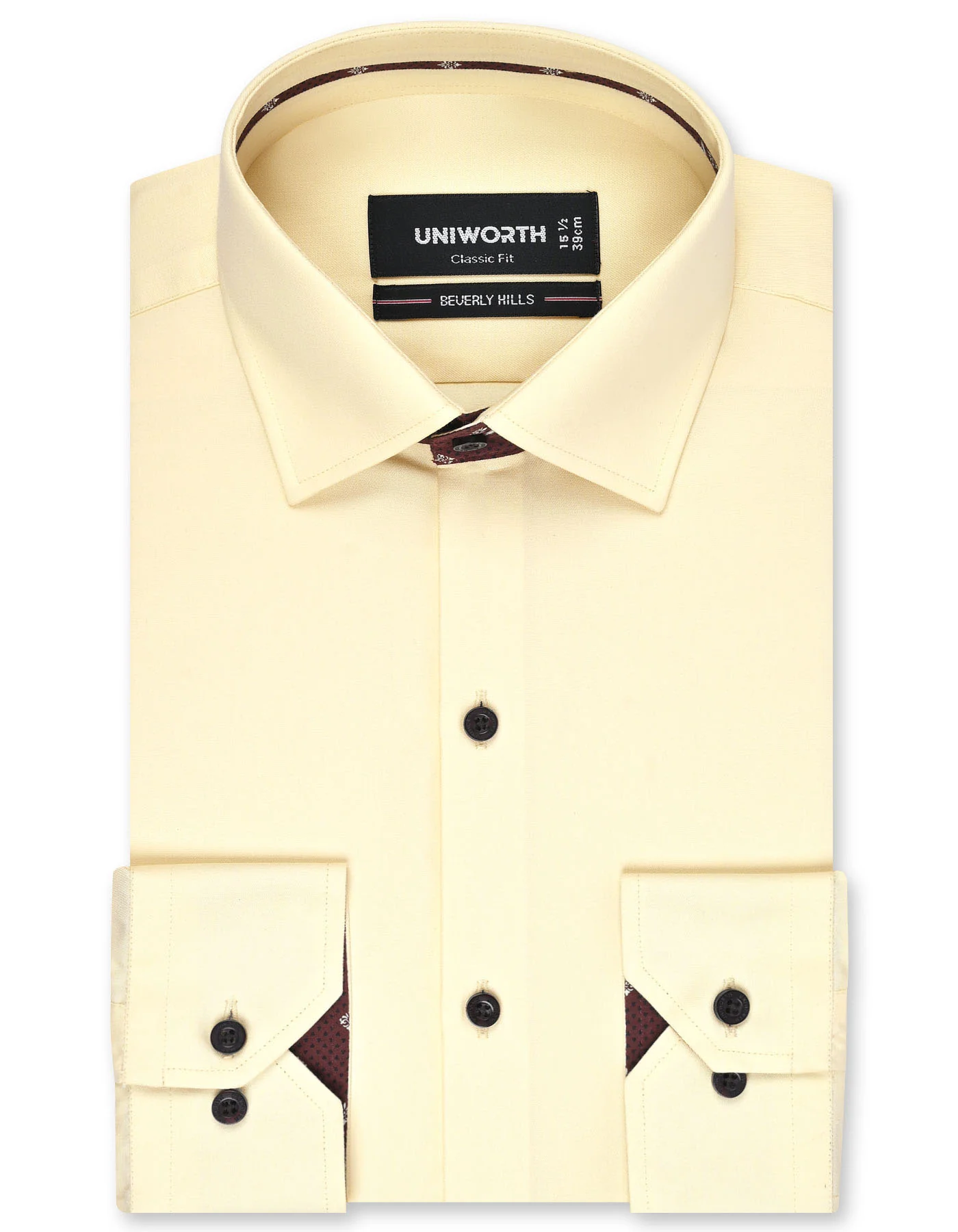 Cream Plain Classic Fit Shirt